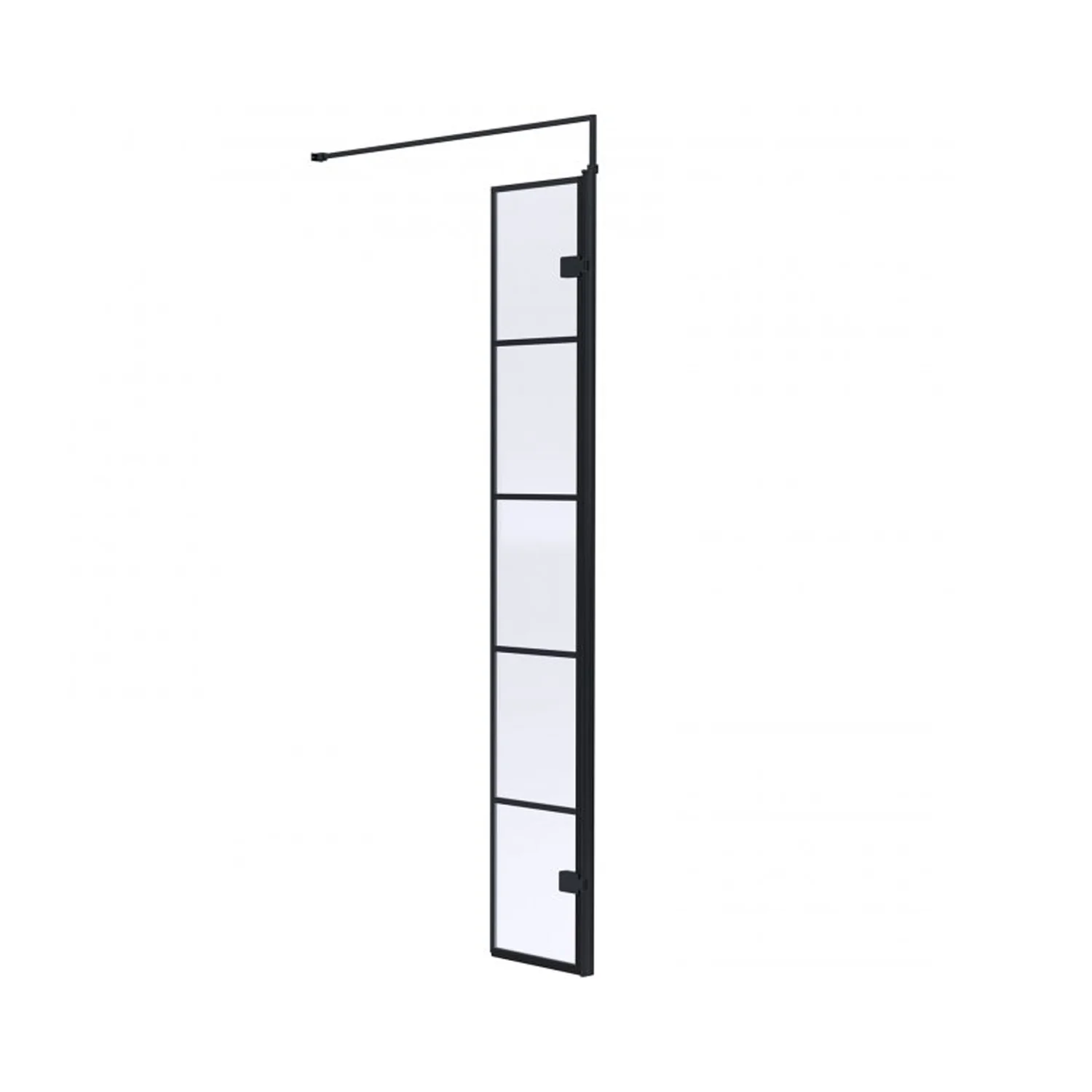 1400 x 760mm Stone Shower Tray & 8mm Screen Pack - Black Abstract Profile - Image 5
