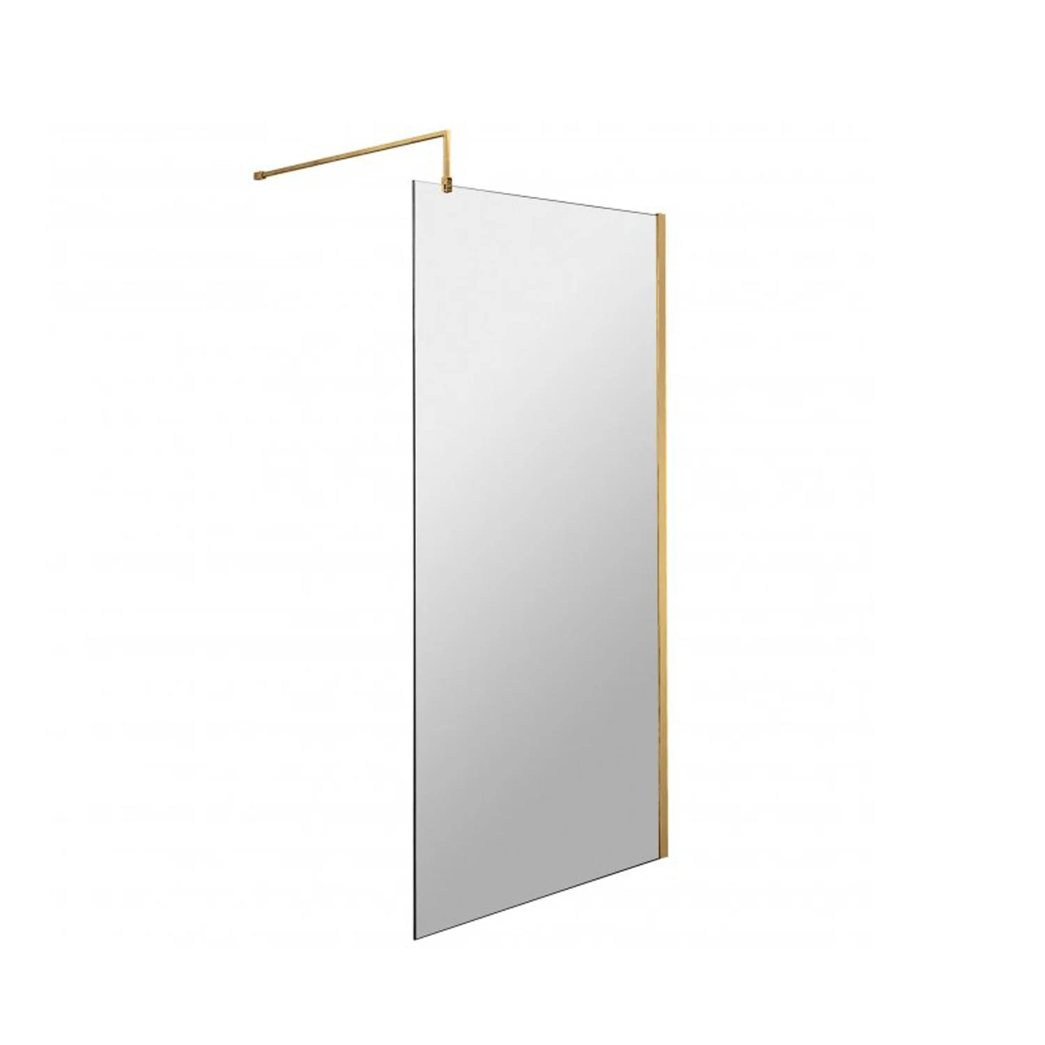 1400 x 800mm Stone Walk-In Shower Tray & 8mm Screen Pack - Brushed Brass - Image 9
