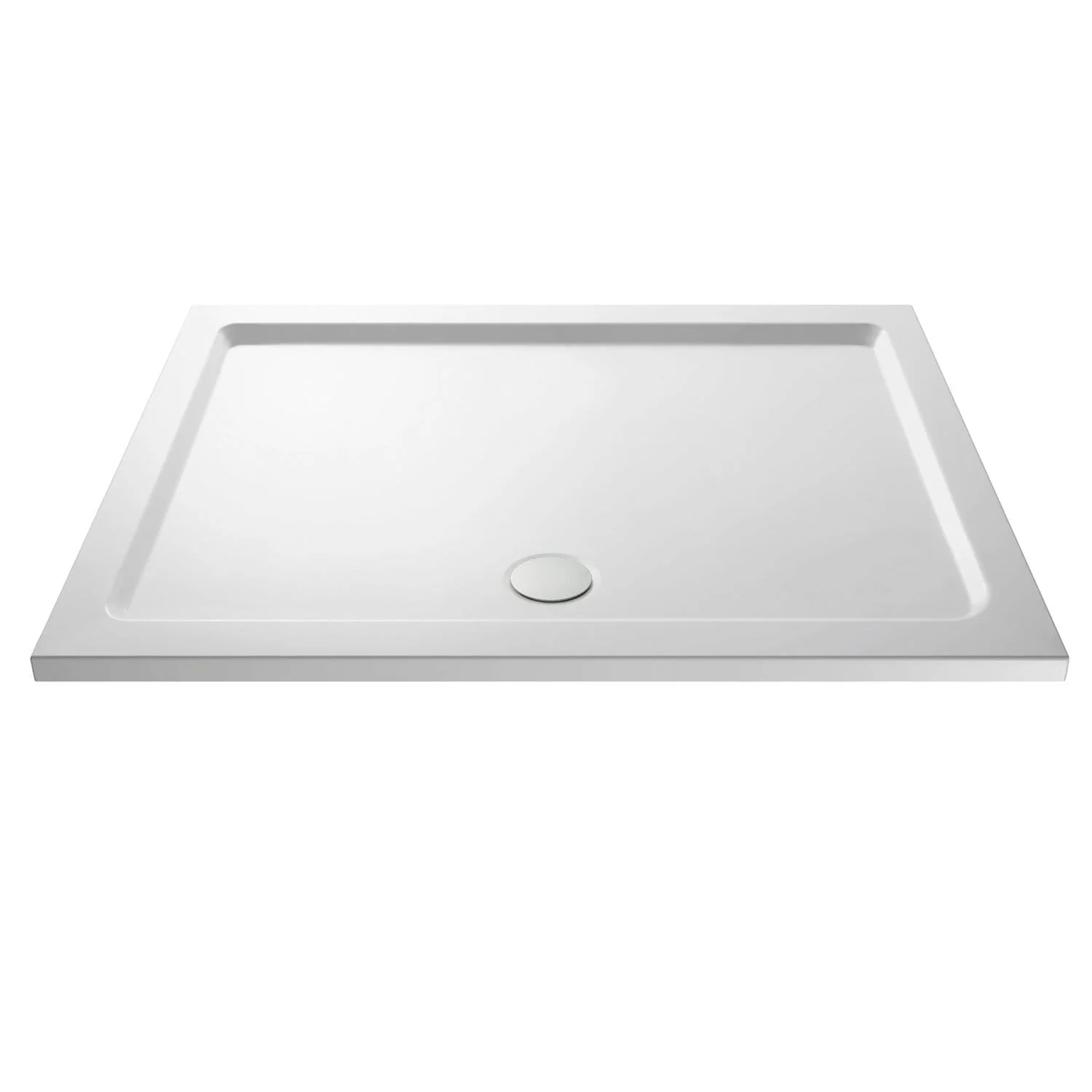 1600 x 760mm Stone Shower Tray & 8mm Screen Pack - Matt Black Profile - Image 8