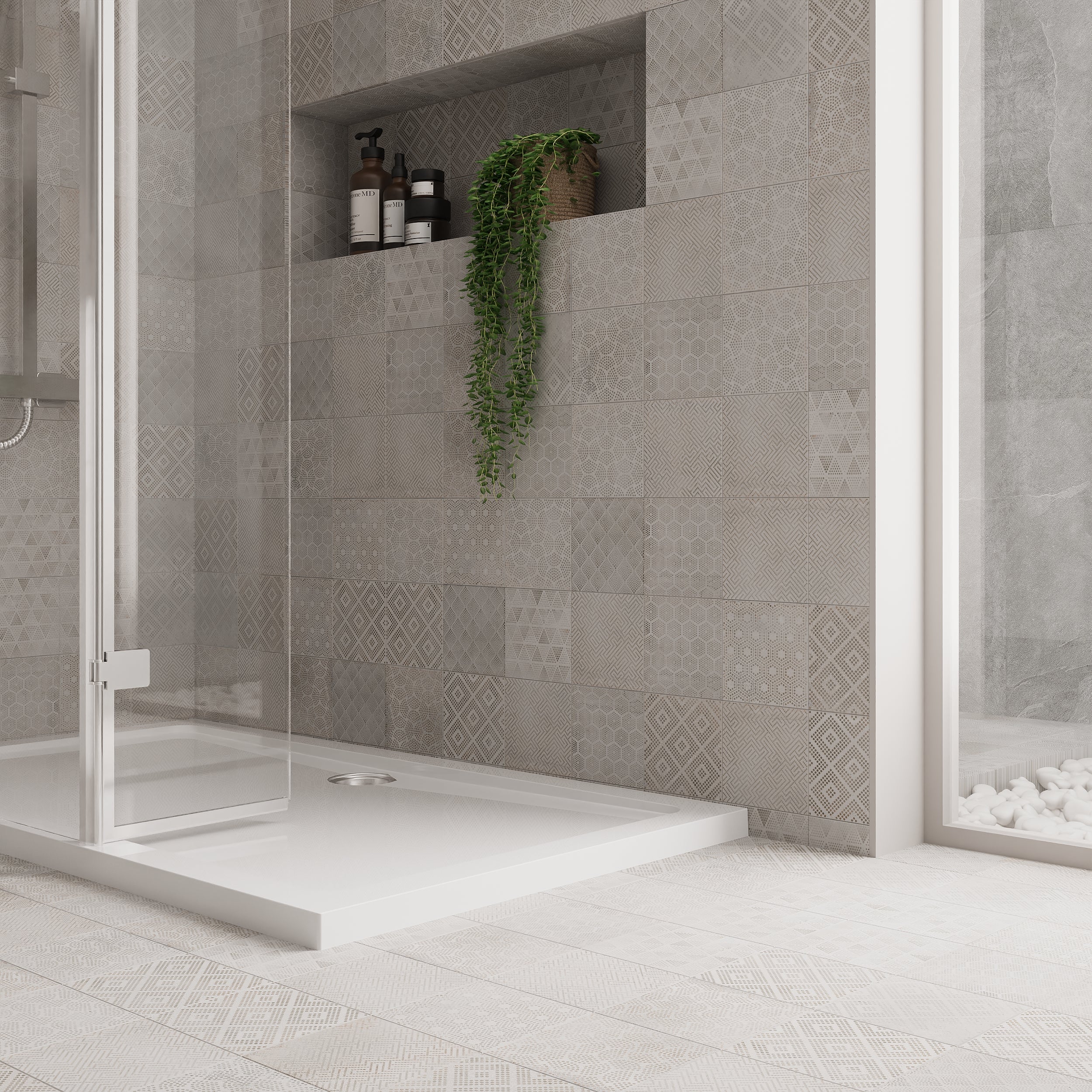 1600mm x 800mm Walk-In 8mm Enclosure & Stone Shower Tray - Image 3