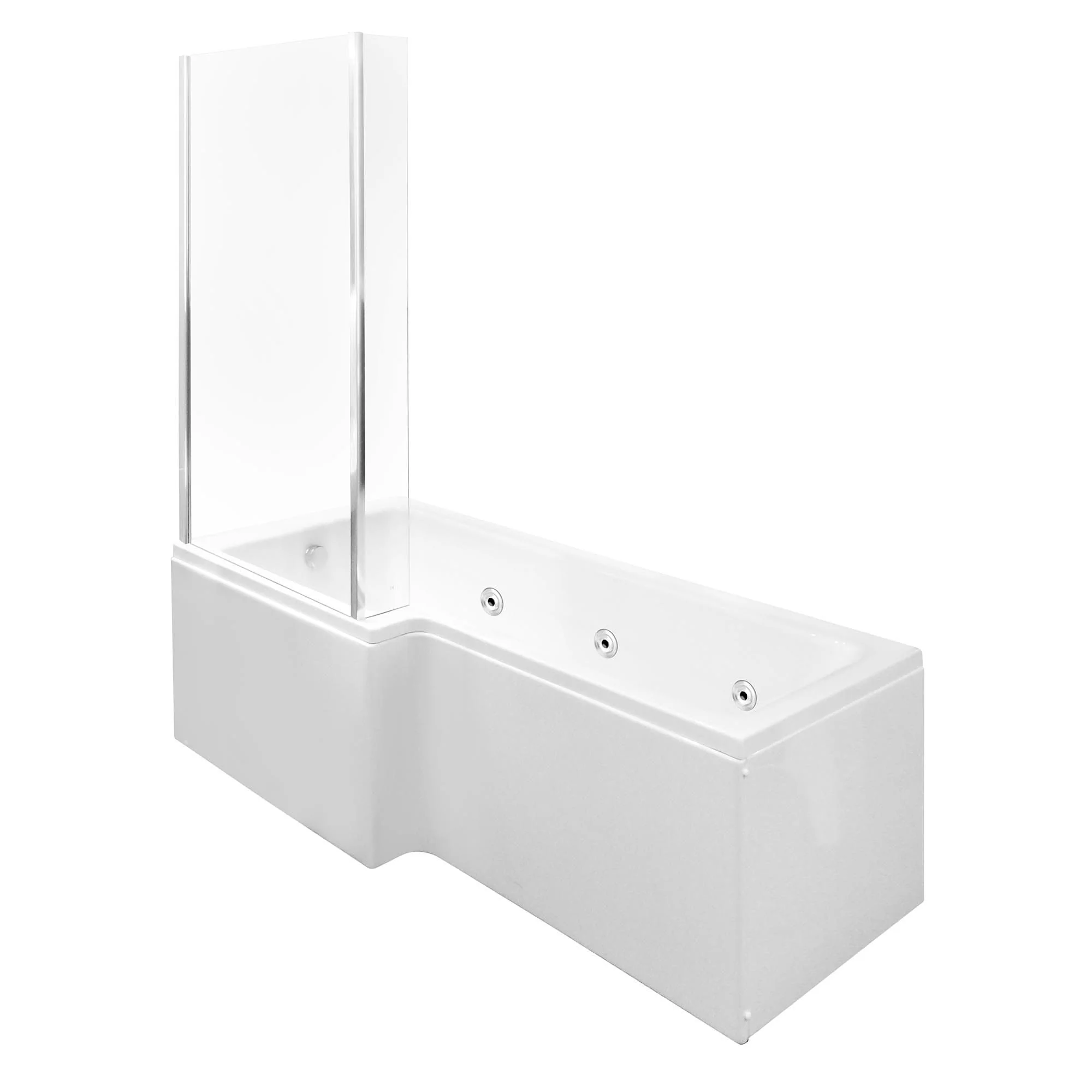 1600 x 850mm L-Shaped 8-Jet Whirlpool Bath - Image 4