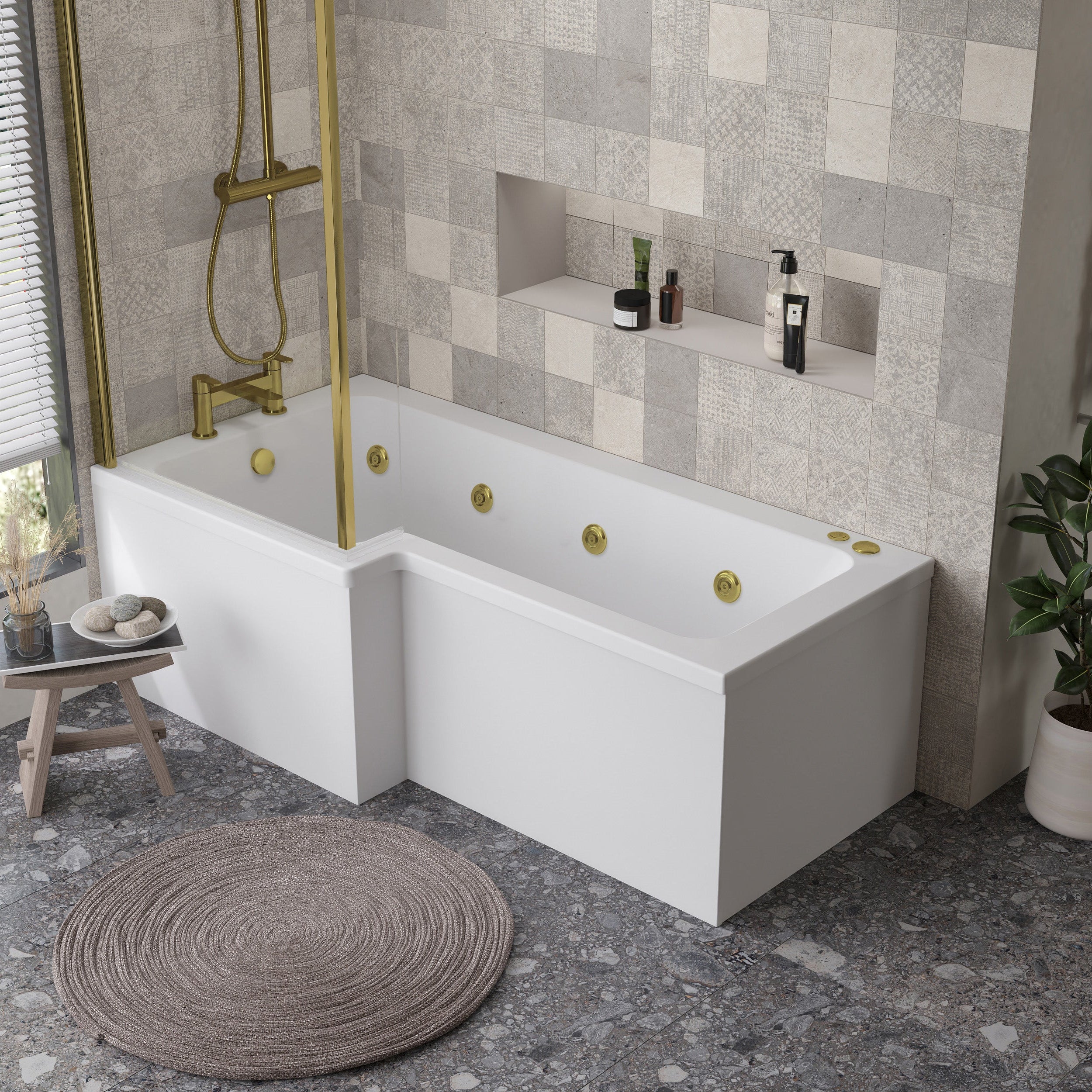 L Shaped Whirlpool Bath 1500mm - 8 Jet - Image 15