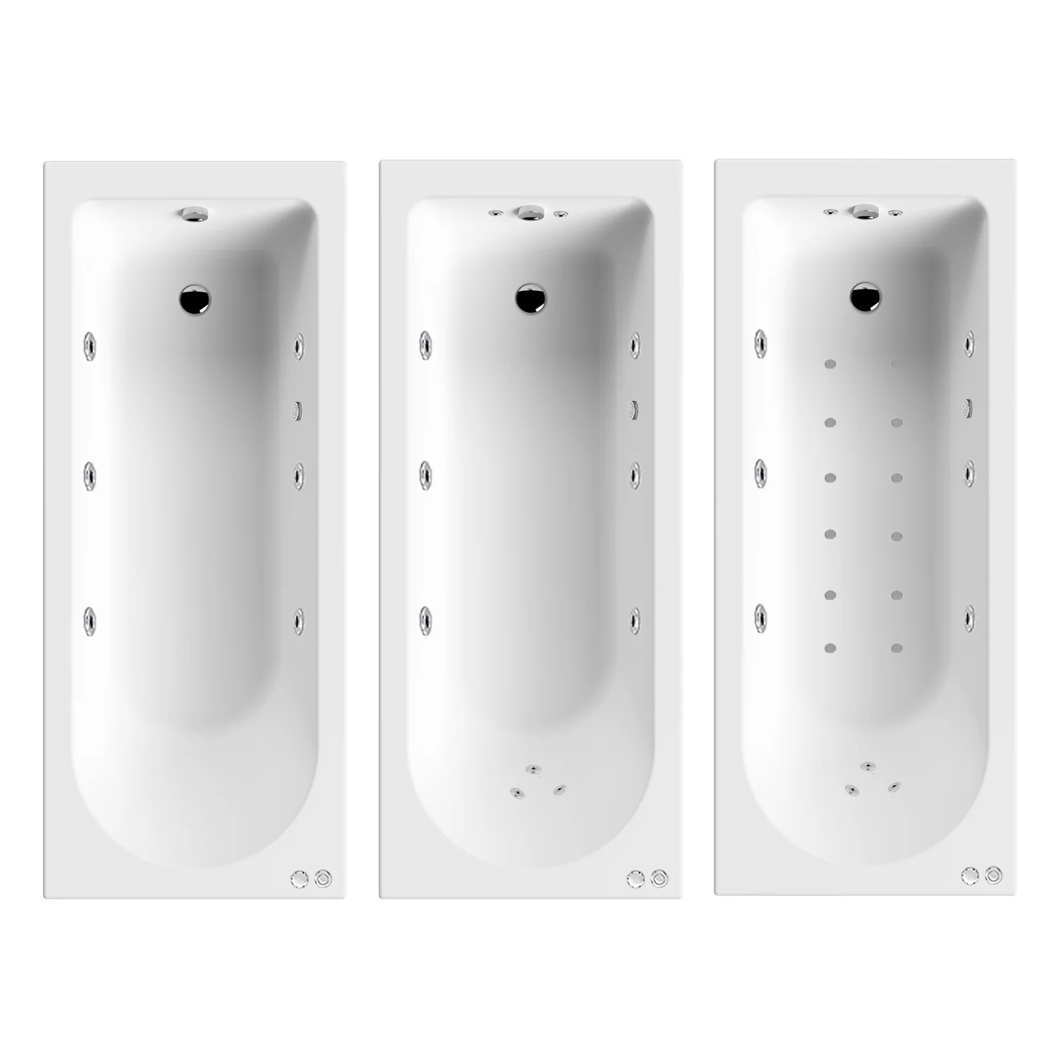 1700 x 750mm Wallgate Whirlpool & Hydrotherapy Spa Bath
