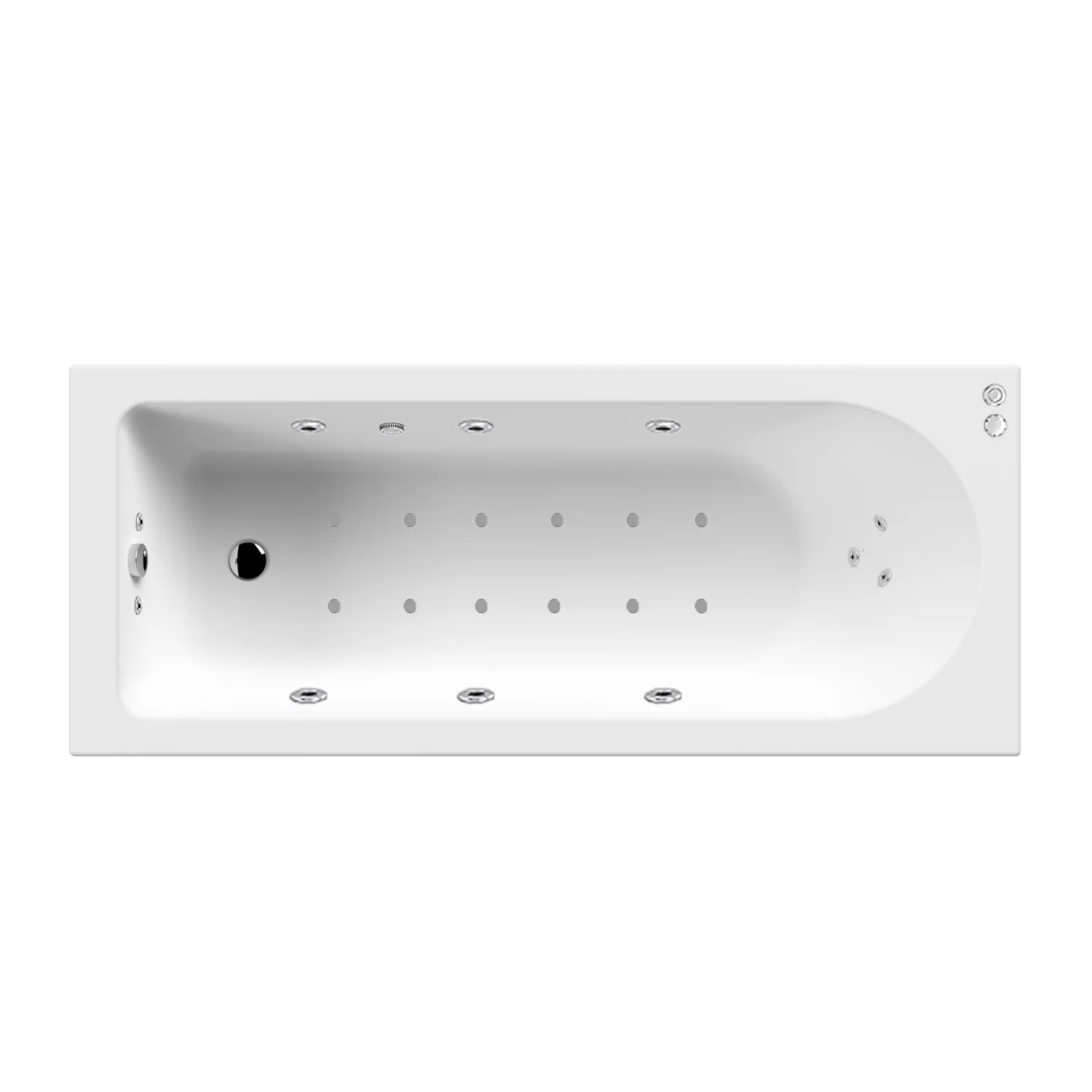 1700 x 750mm Wallgate Whirlpool & Hydrotherapy Spa Bath - Image 4