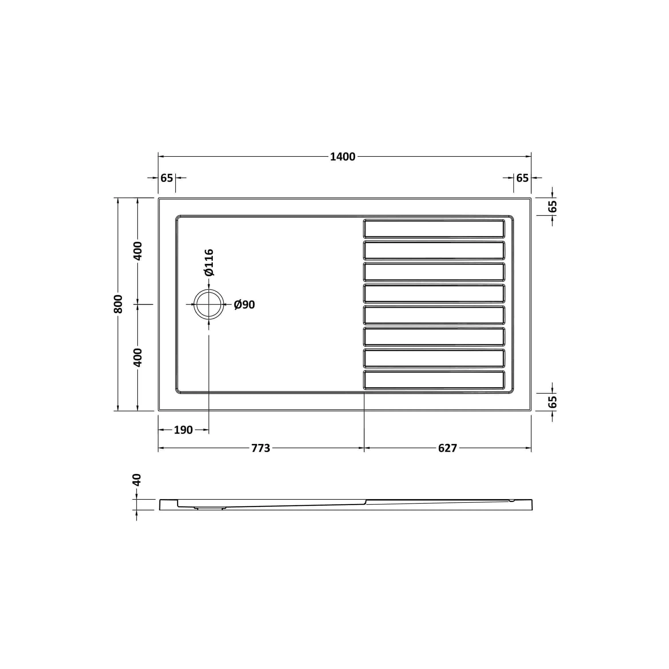 1700 x 800mm Walk-In 8mm Enclosure with Stone Shower Tray Pack - Image 7