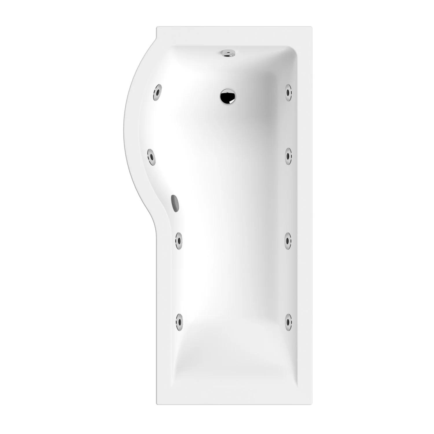 1600 x 850mm P-Shaped 8-Jet Whirlpool Bath - Image 2