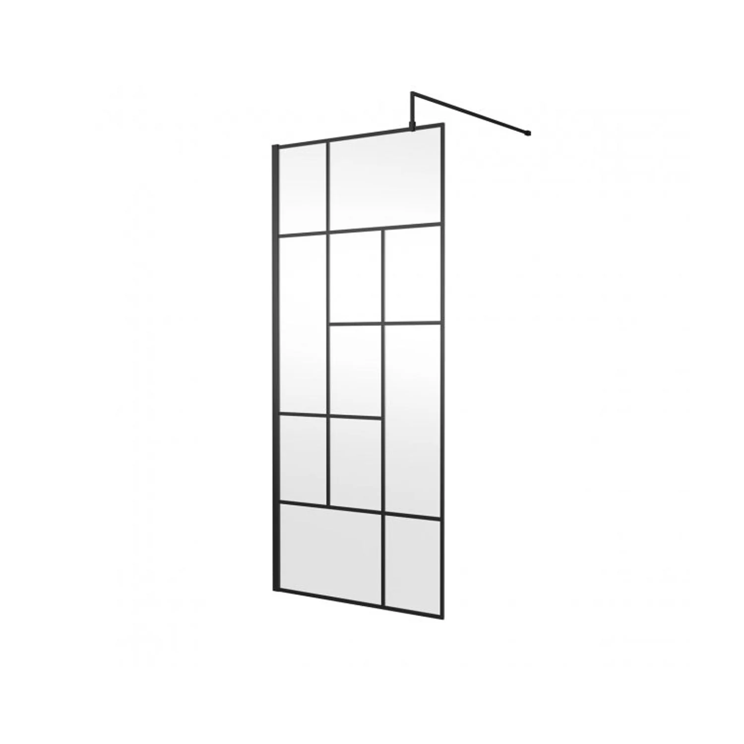 1700 x 900mm Stone Shower Tray & 8mm Screen Pack - Black Abstract Profile - Image 6