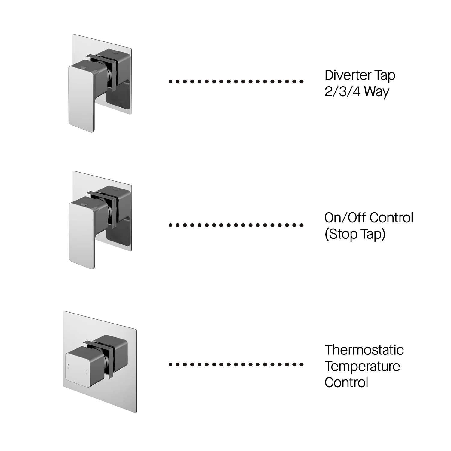 2 Outlet Windon Bundle With Stop Tap & Diverter - Chrome - Image 3