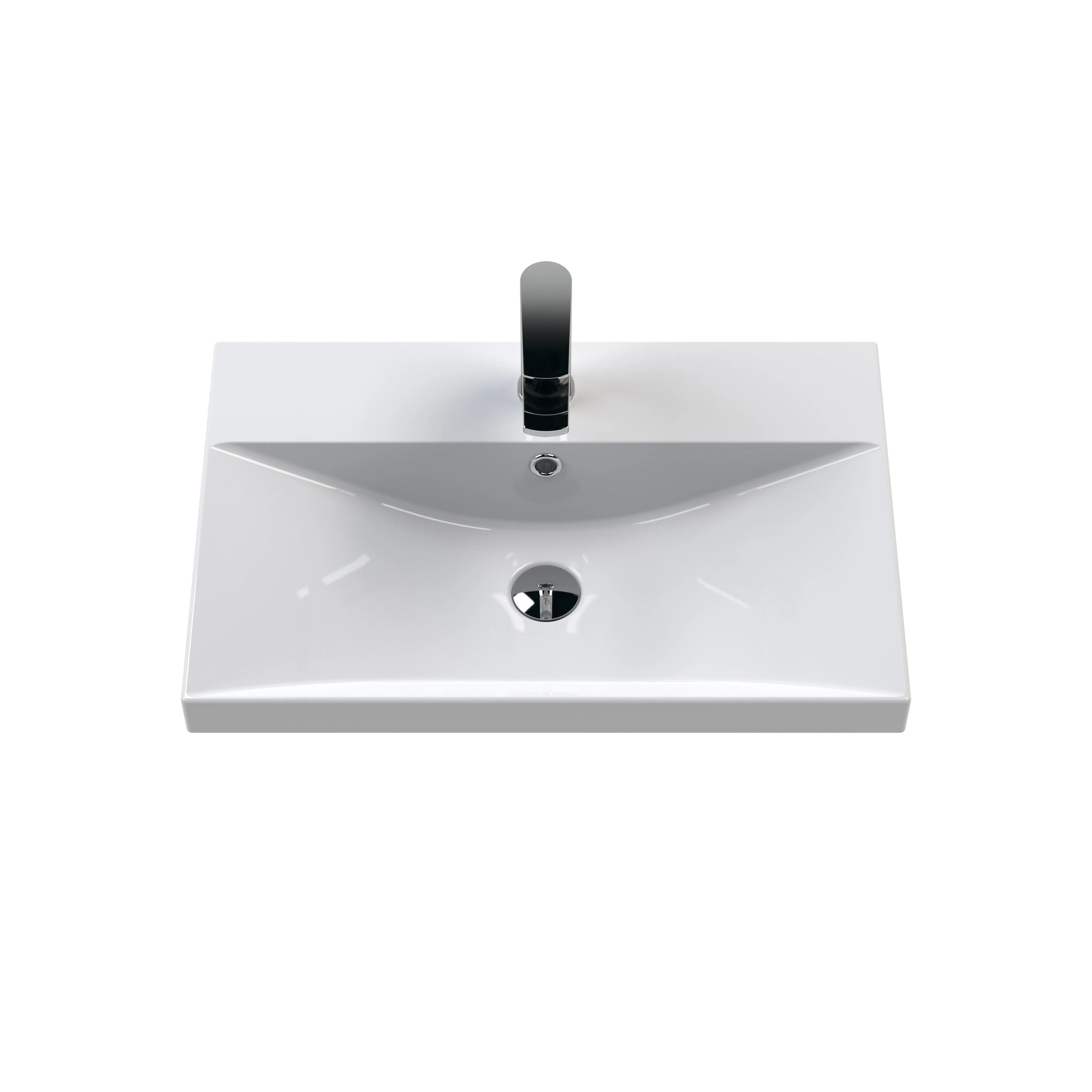 600mm Floor Standing 2-Door/Drawer Vanity & Basin 3 - Satin Anthracite - Image 2