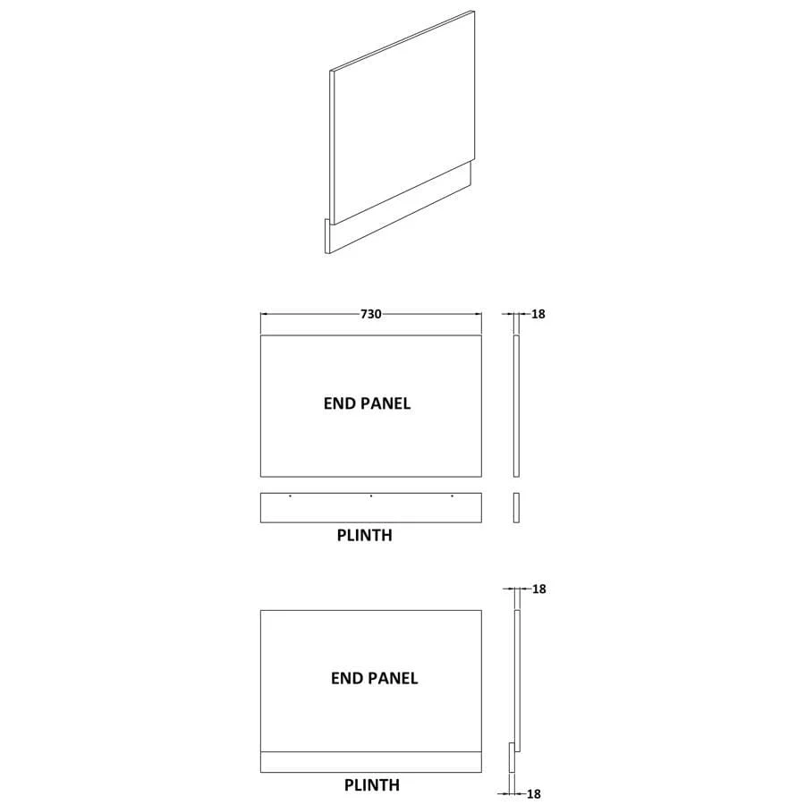 750 MDF Bath End Panel and Plinth - Image 2
