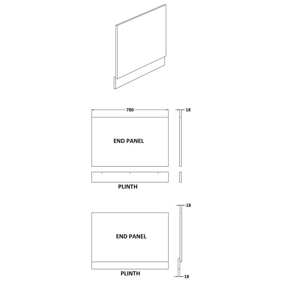 800 MDF Bath End Panel and Plinth - Image 2