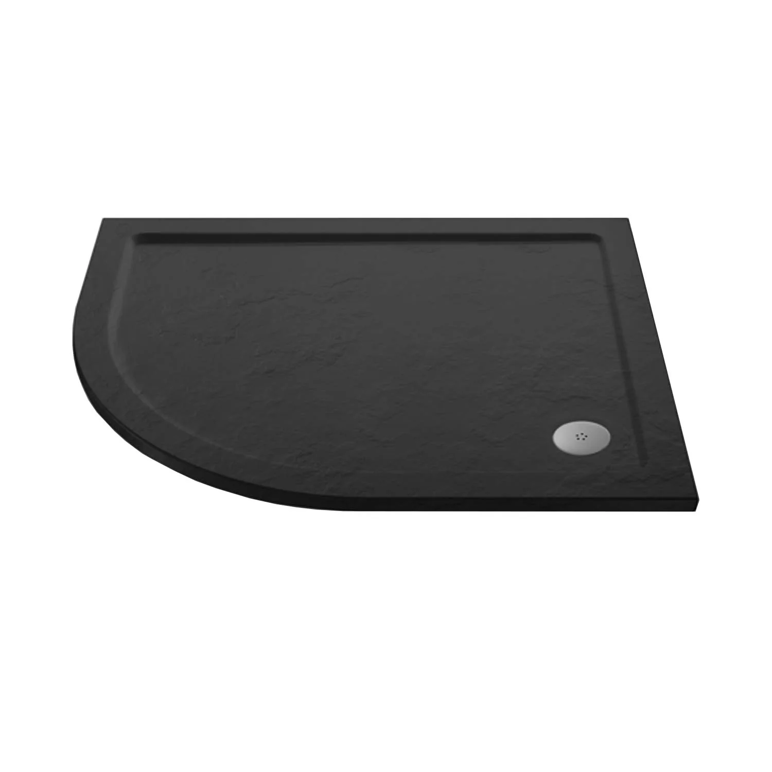 900 x 760mm Offset Quadrant Slate Grey Stone Shower Tray