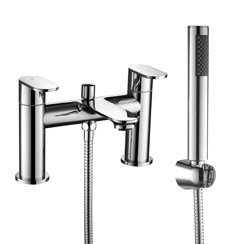 Albury Bath Shower Mixer with Slider Rail Kit - Chrome - Image 3