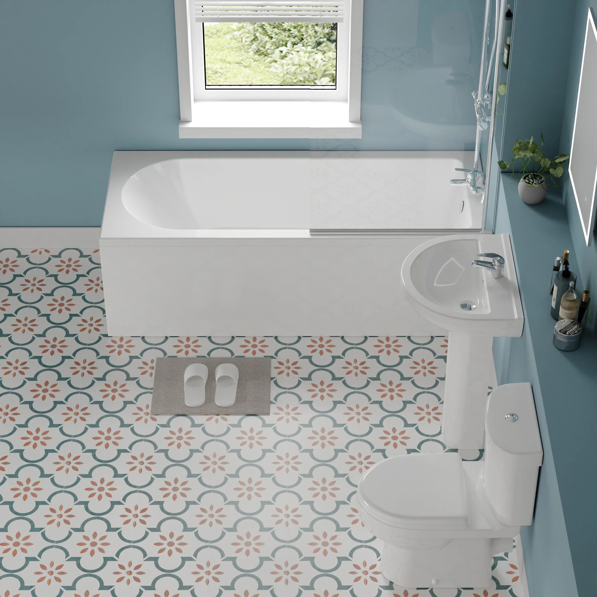 Alpha Conway 1700 x 750 Complete Shower Bathroom Suite - Image 3