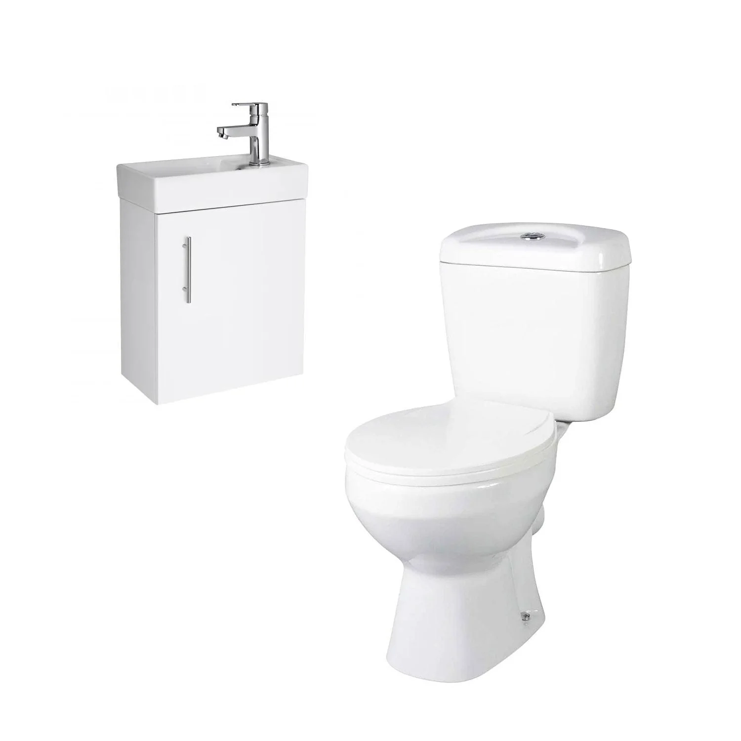 Alpha Close Coupled Toilet with Wall Hung Cloakroom Unit