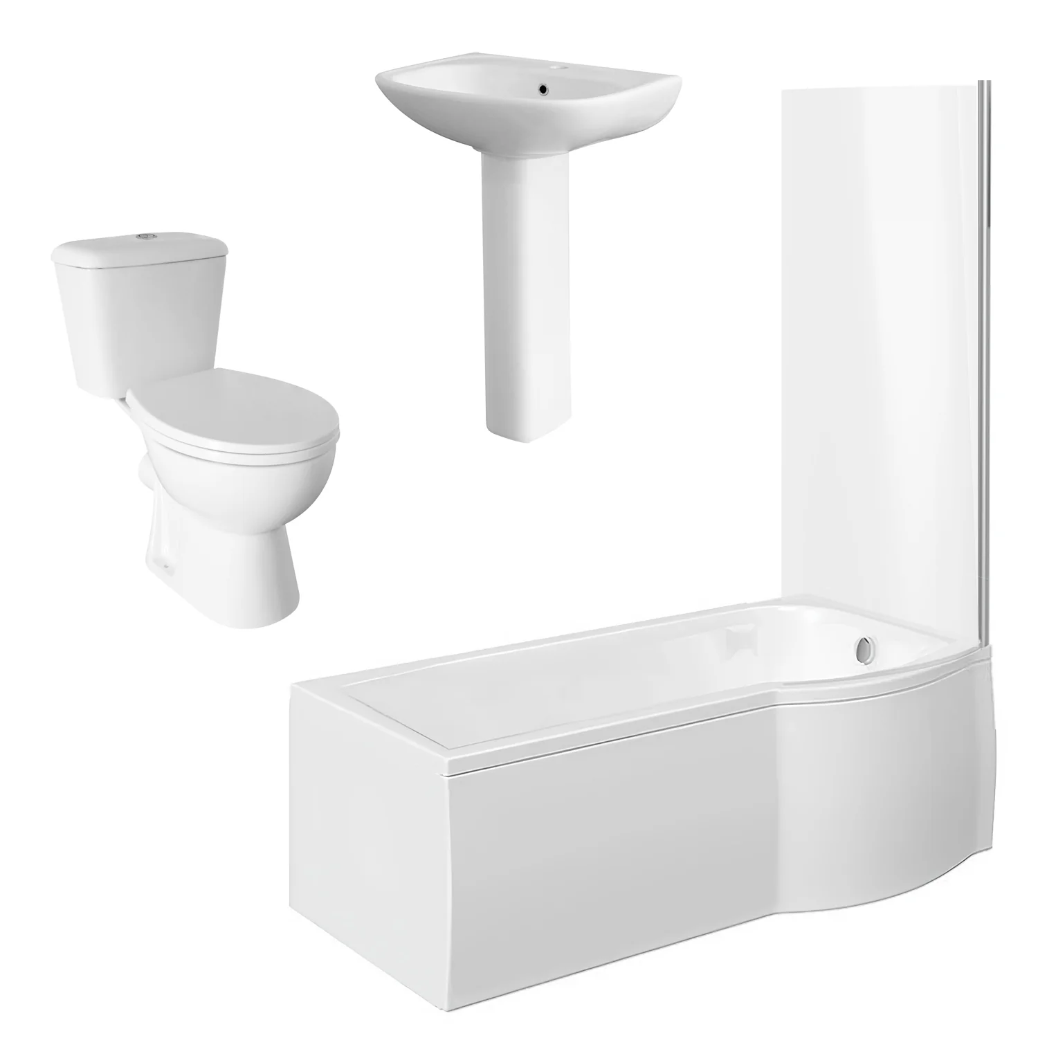 Alpha Complete P-Shape Bathroom Suite - 1500 available with Various Options - Image 2