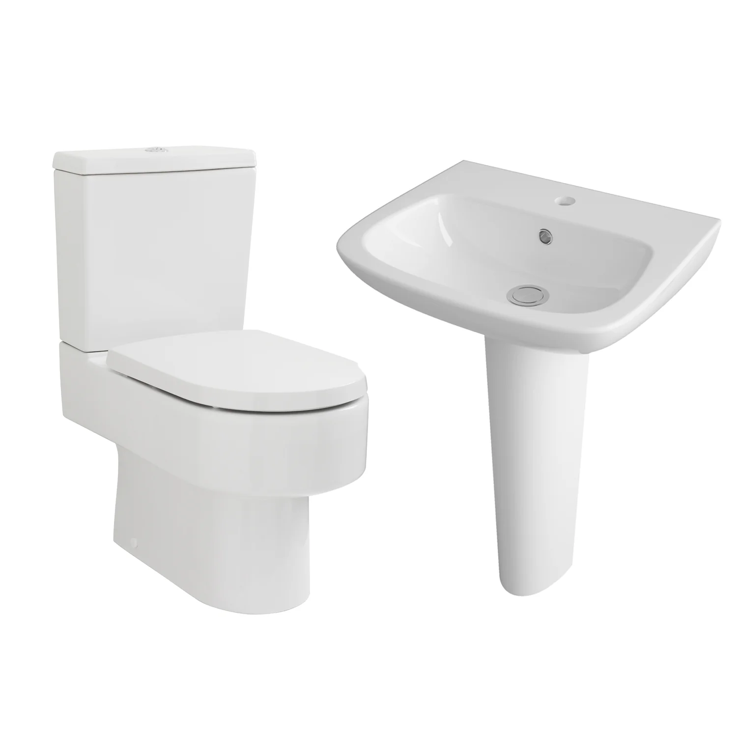 Ambrose Close Coupled Toilet & 500mm Full Pedestal Basin