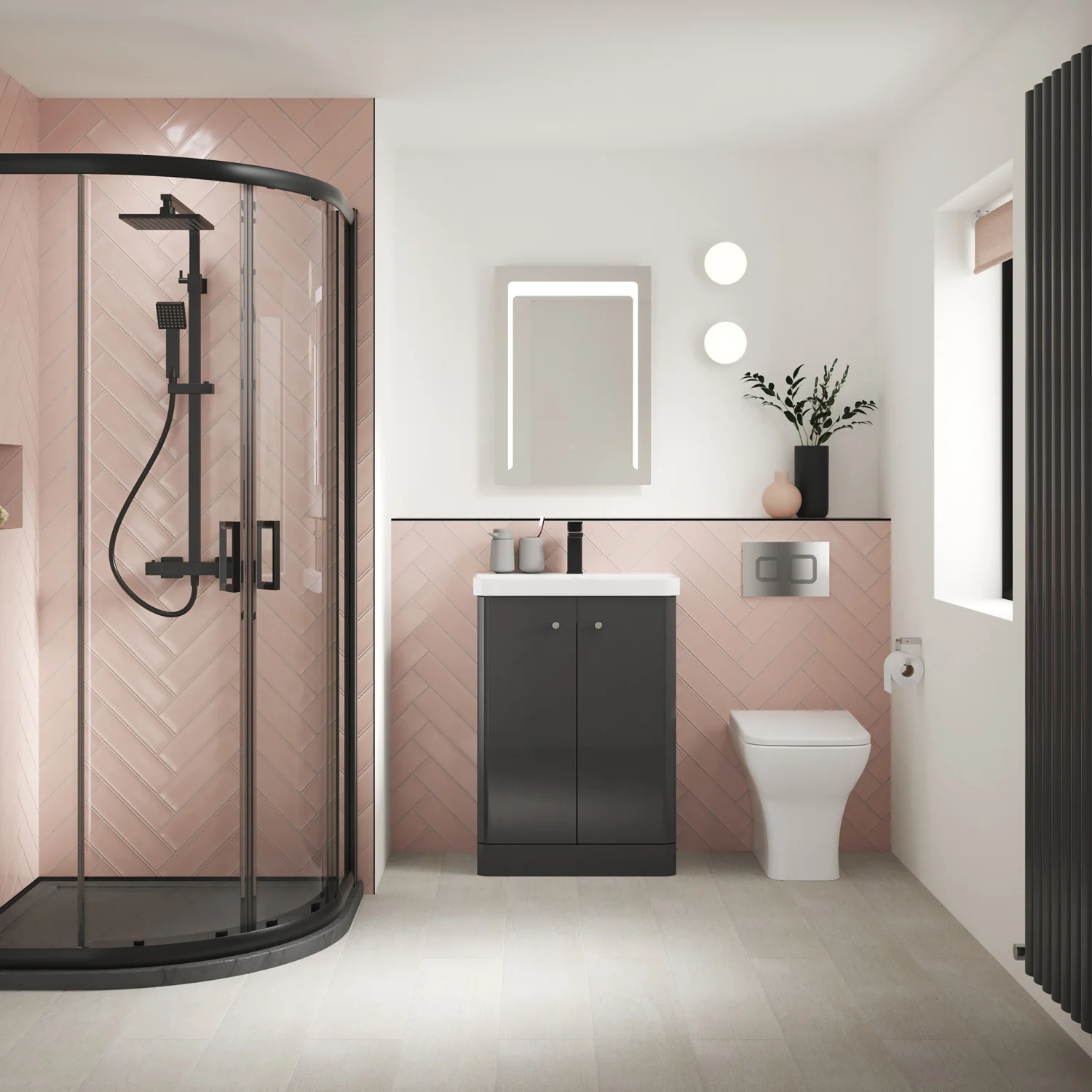 Anise Pink Gloss Rectangle Ceramic Tiles