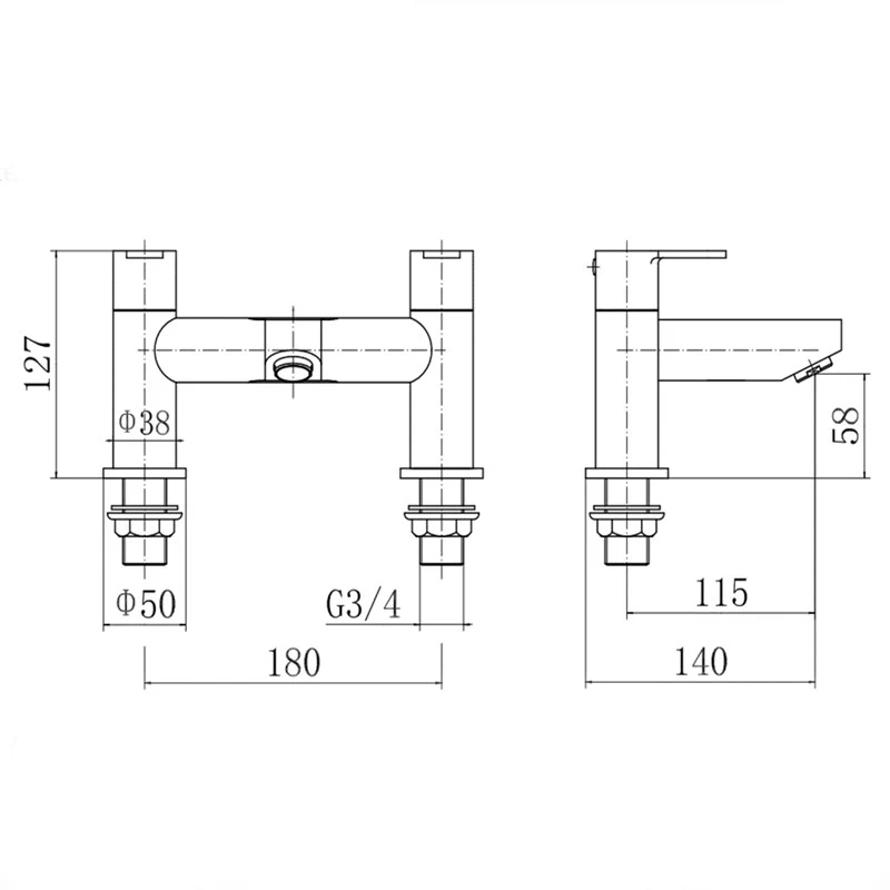 Aquadart Camden Bath Filler - Chrome - Image 2