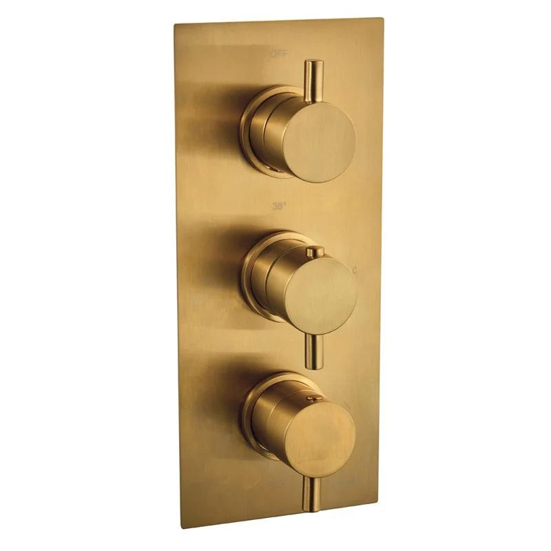 Aquadart Equate Concealed Trip Valve Round Head - Brushed Brass