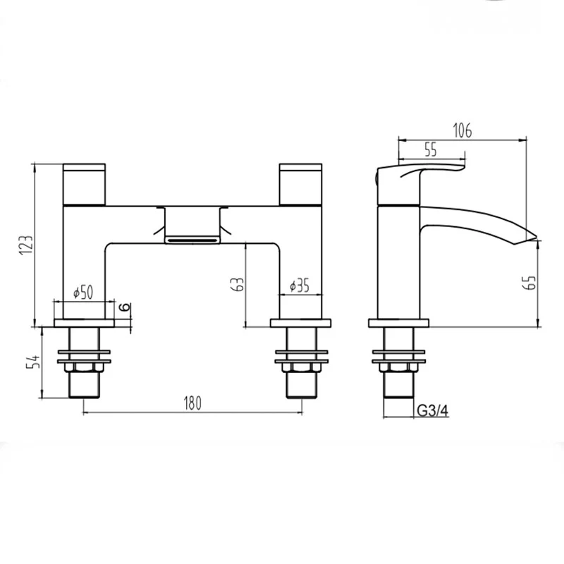 Aquadart Portobello Bath Filler - Chrome - Image 2