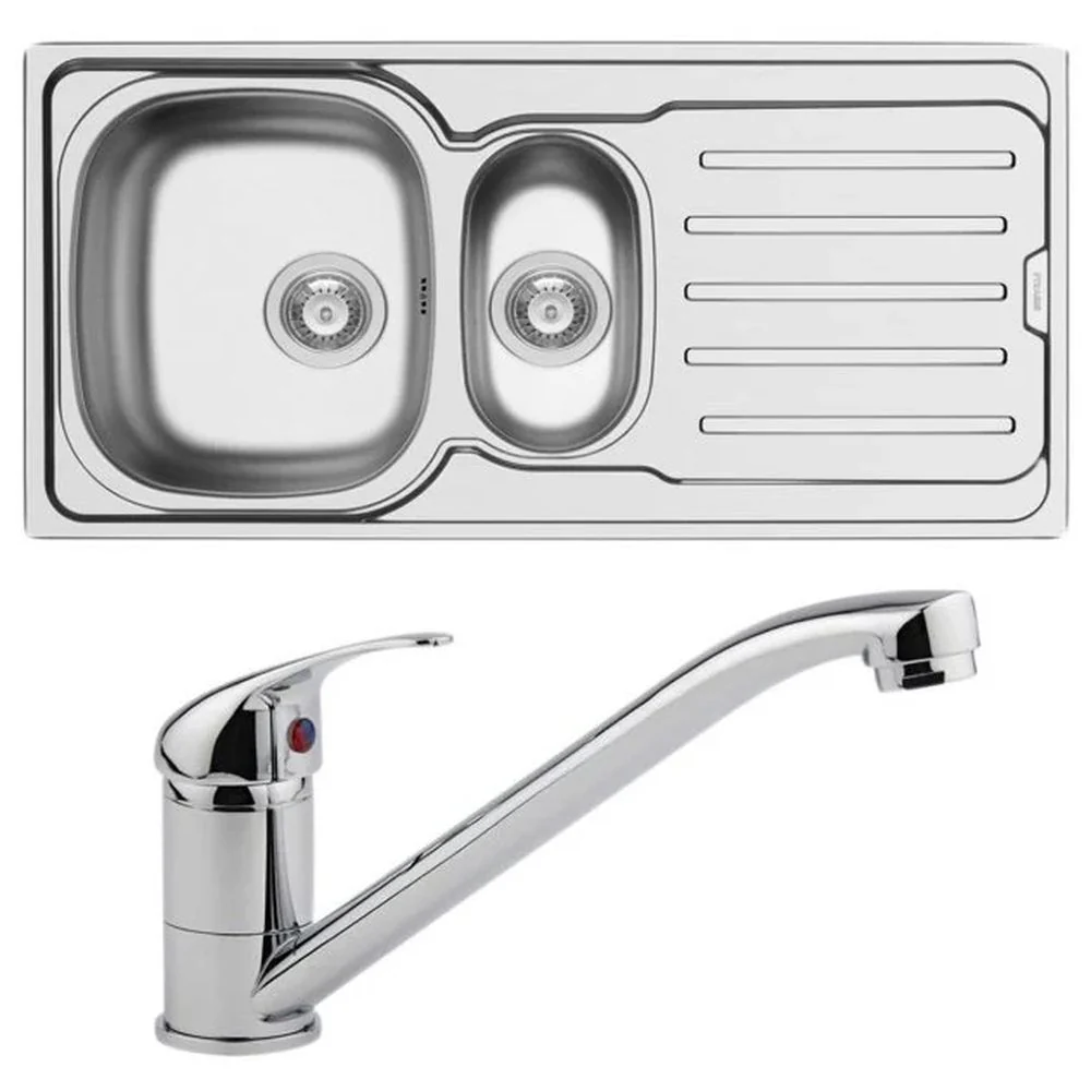 Arley 1000 x 500mm 1.5 Bowl Kitchen Sink & Tap Pack