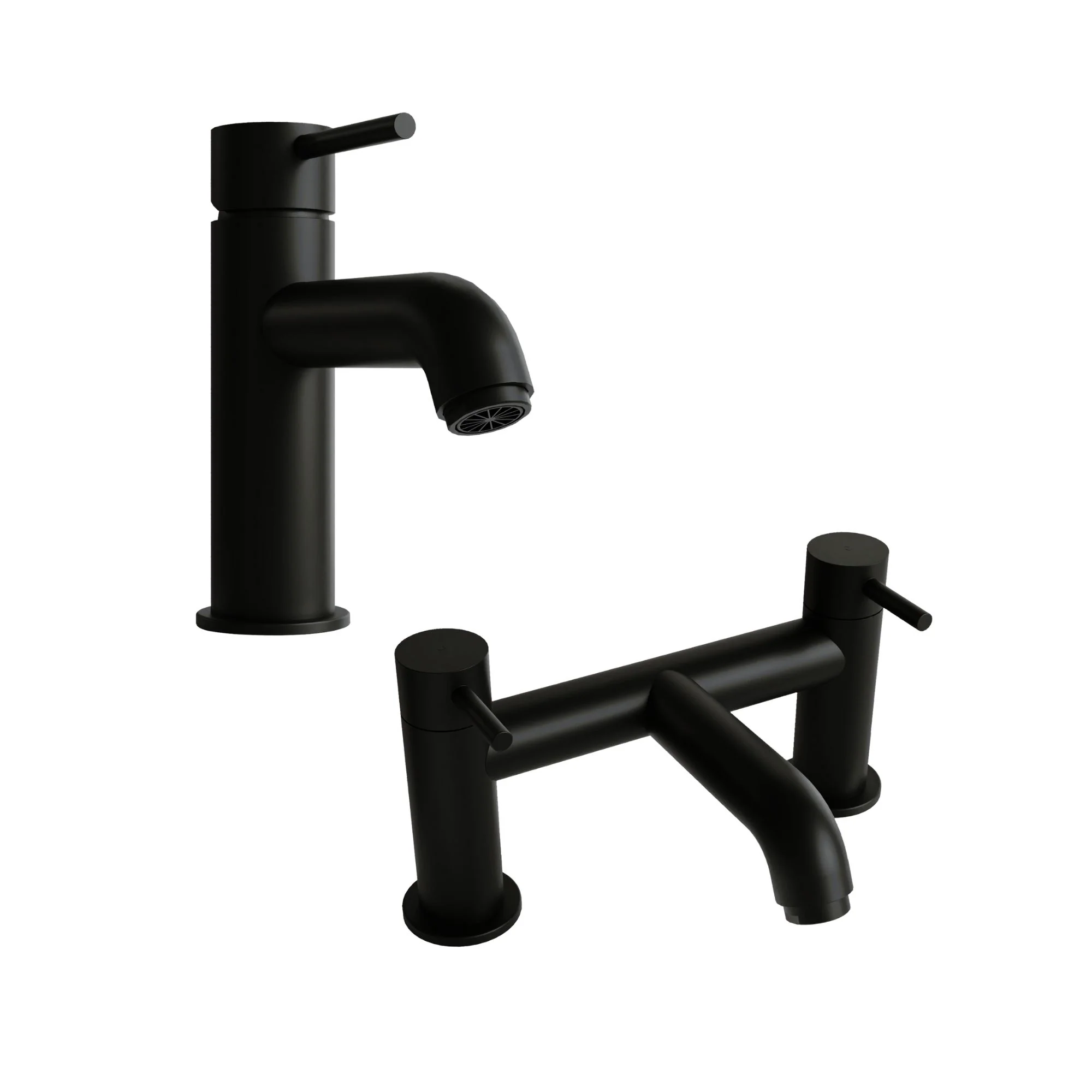 ARLO - Black Mono Basin Mixer Inc P/B Waste and Bath Filler