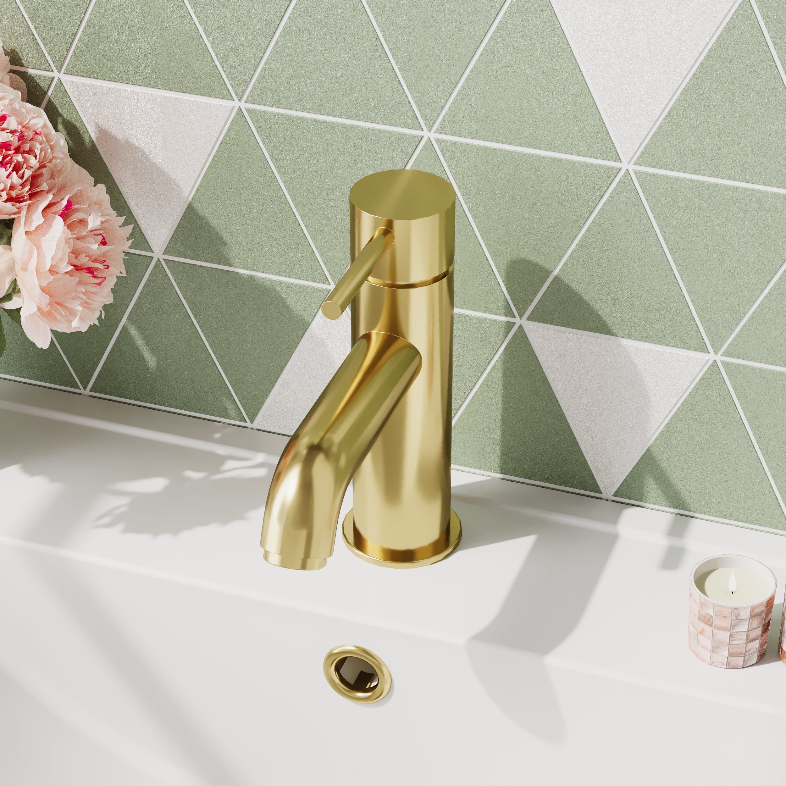 ARLO - Brushed Brass Mono Basin Mixer Inc P/B Waste and Bath Shower Mixer Inc Handset - Image 7