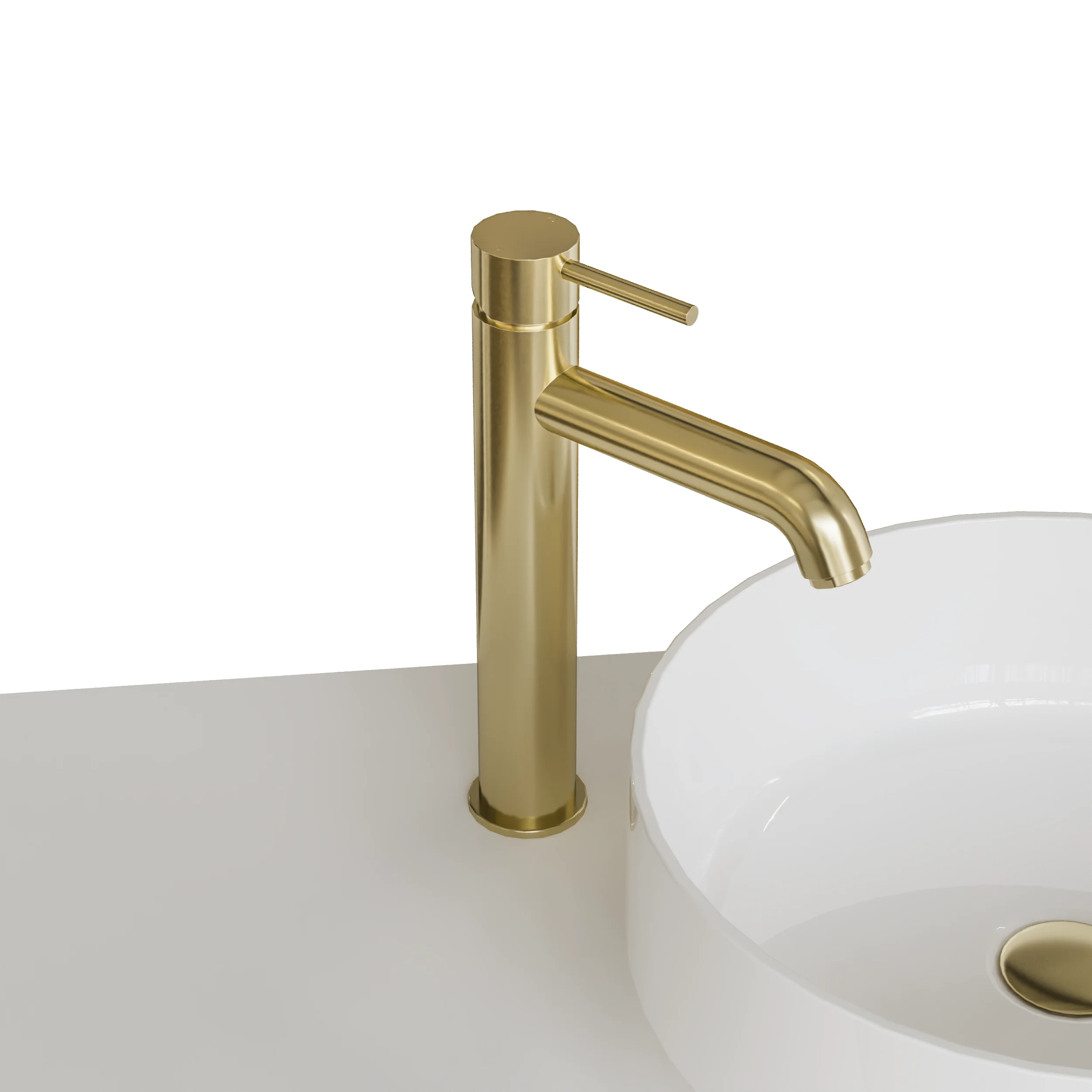 ARLO - Brushed Brass Tall Mono Basin Mixer Tap - Image 5