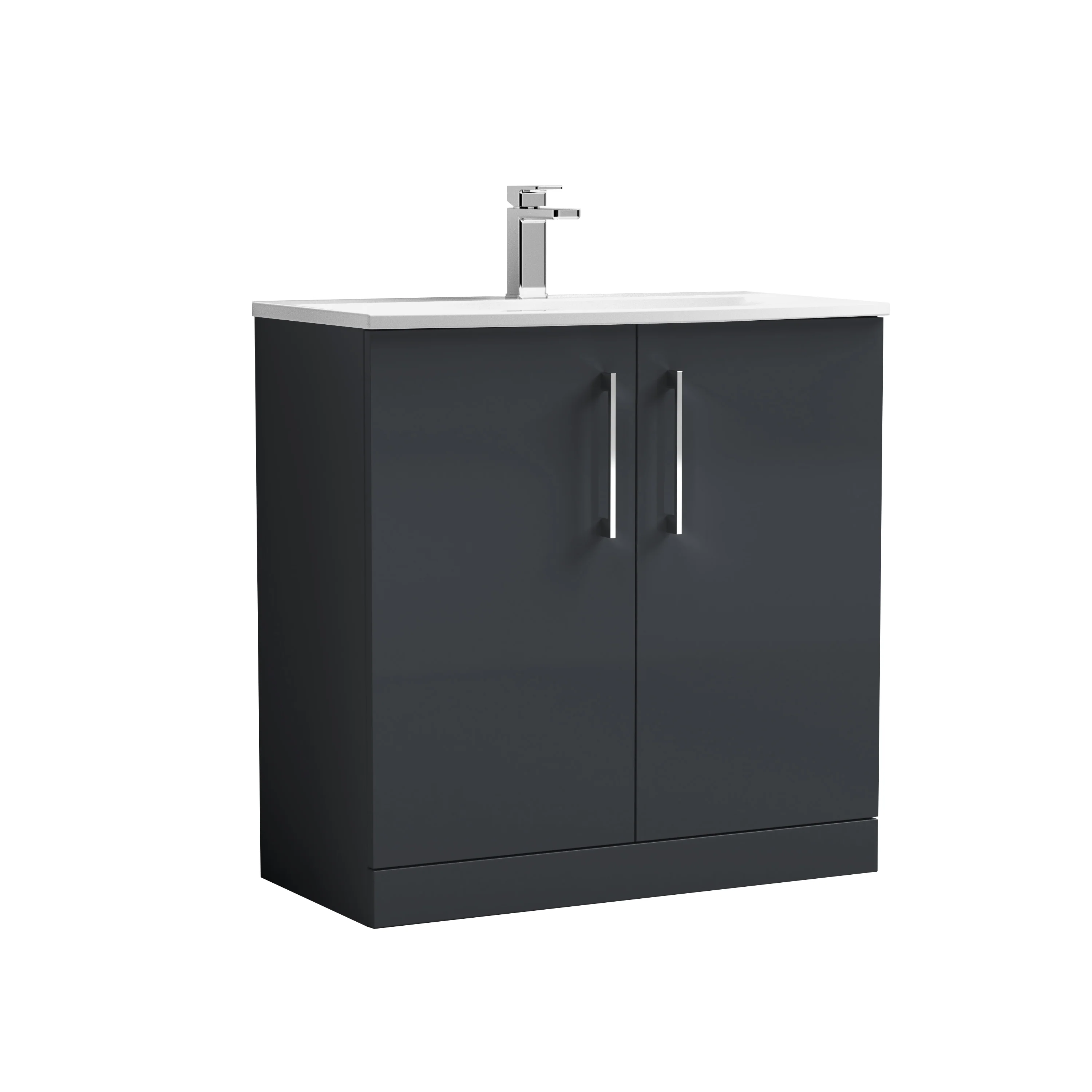 Nuie Arno 800mm Floor Standing 2-Door Vanity & Basin 4 - Soft Black