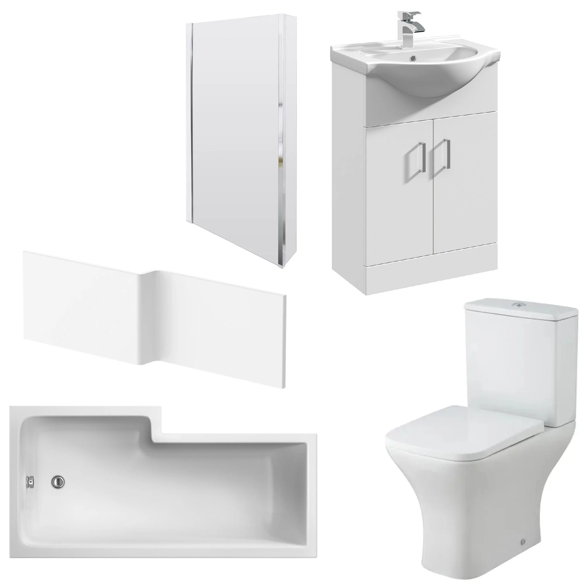 Ava Vanity 1600mm L Shape Shower Bathroom Suite - Image 2