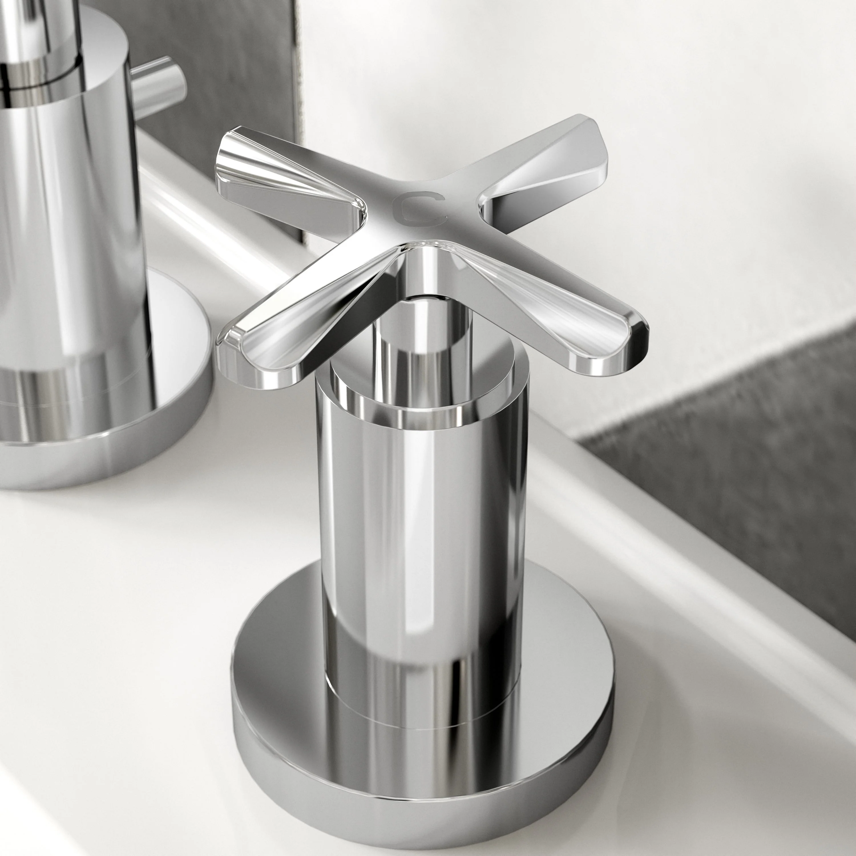 Aztec 3 Tap Hole Basin Mixer - Chrome - Image 3