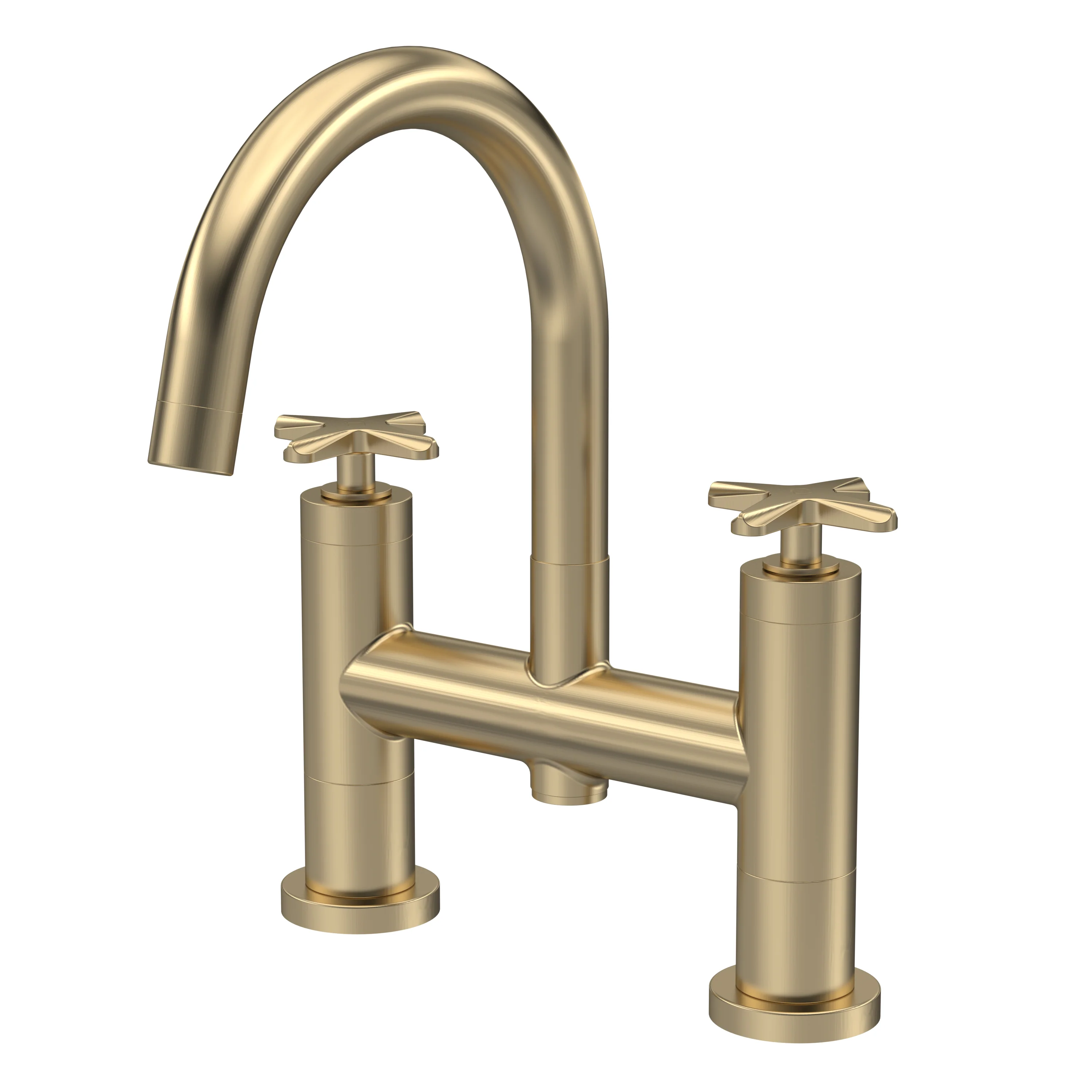 Aztec Bath Filler - Brushed Brass