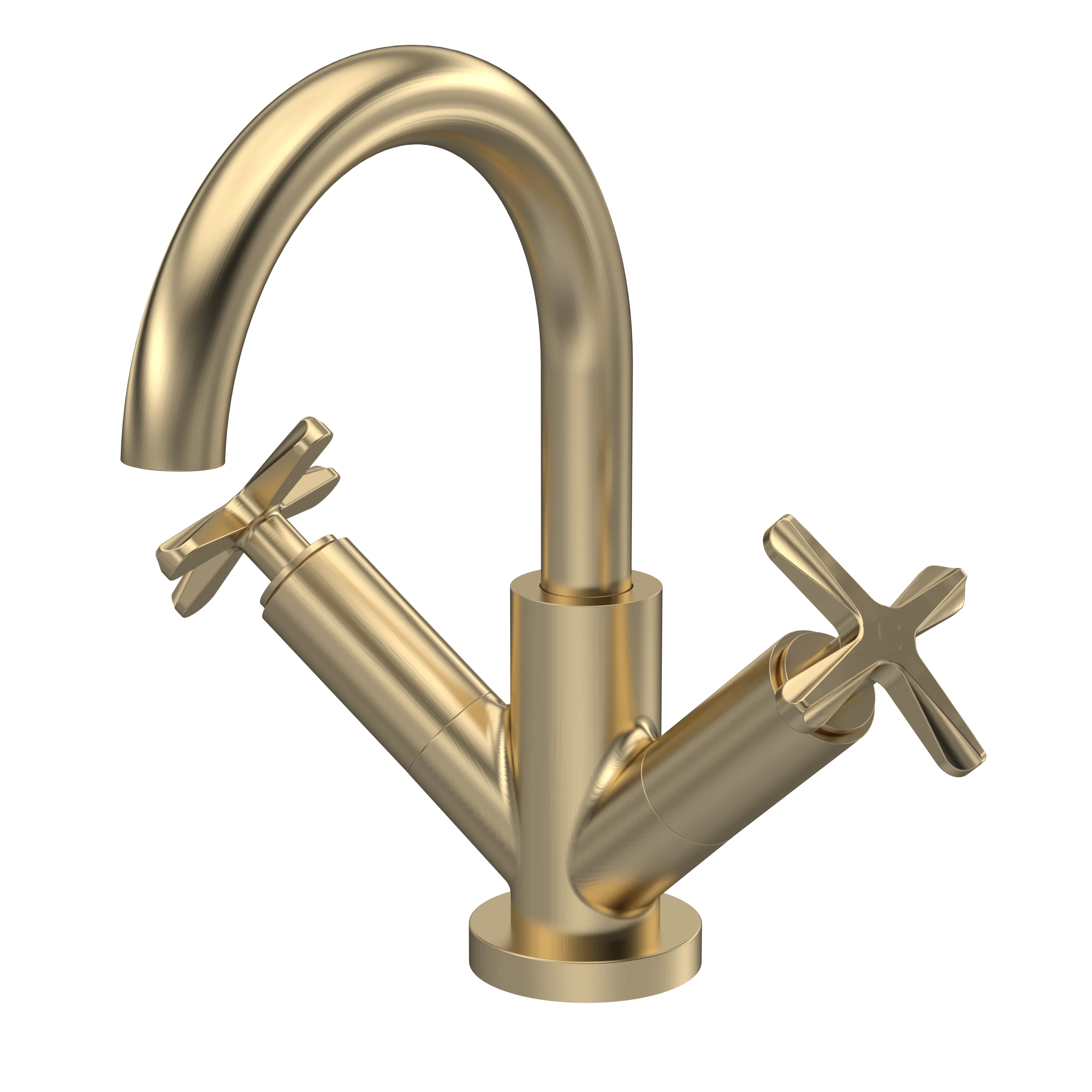 Aztec Mono Basin Mixer - Brushed Brass - Image 3