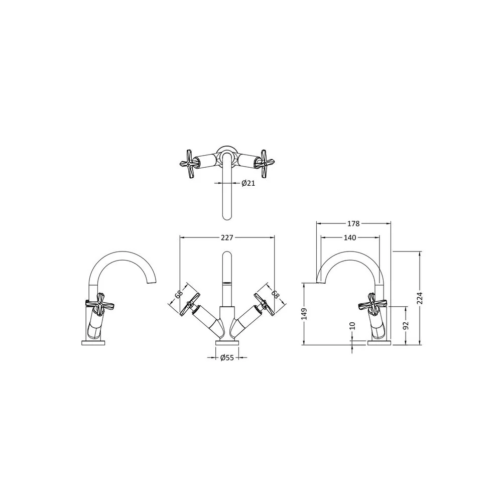 Aztec Mono Basin Mixer - Matt Black - Image 4