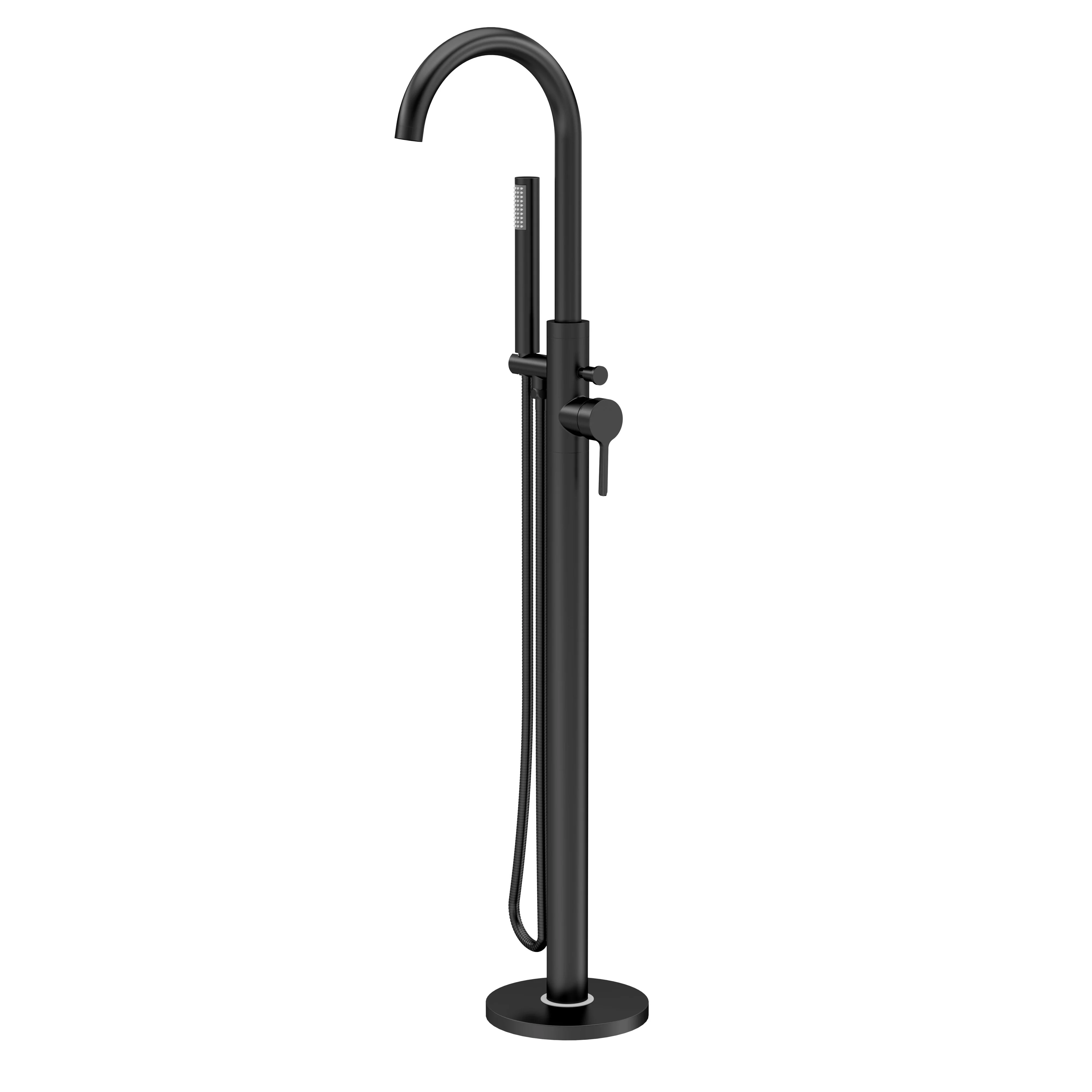 Aztec Tec Floor Standing Bath Shower Mixer - Matt Black