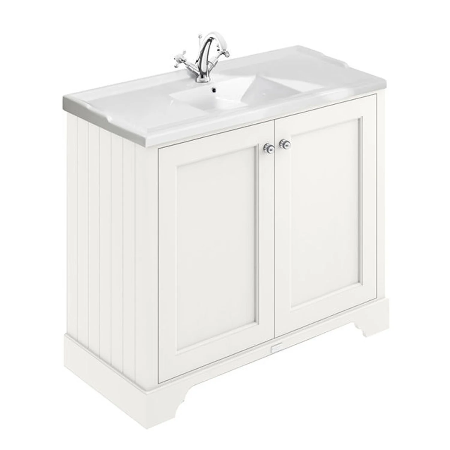 Bayswater 1000 Pointing White Vanity Unit with Ceramic Basin