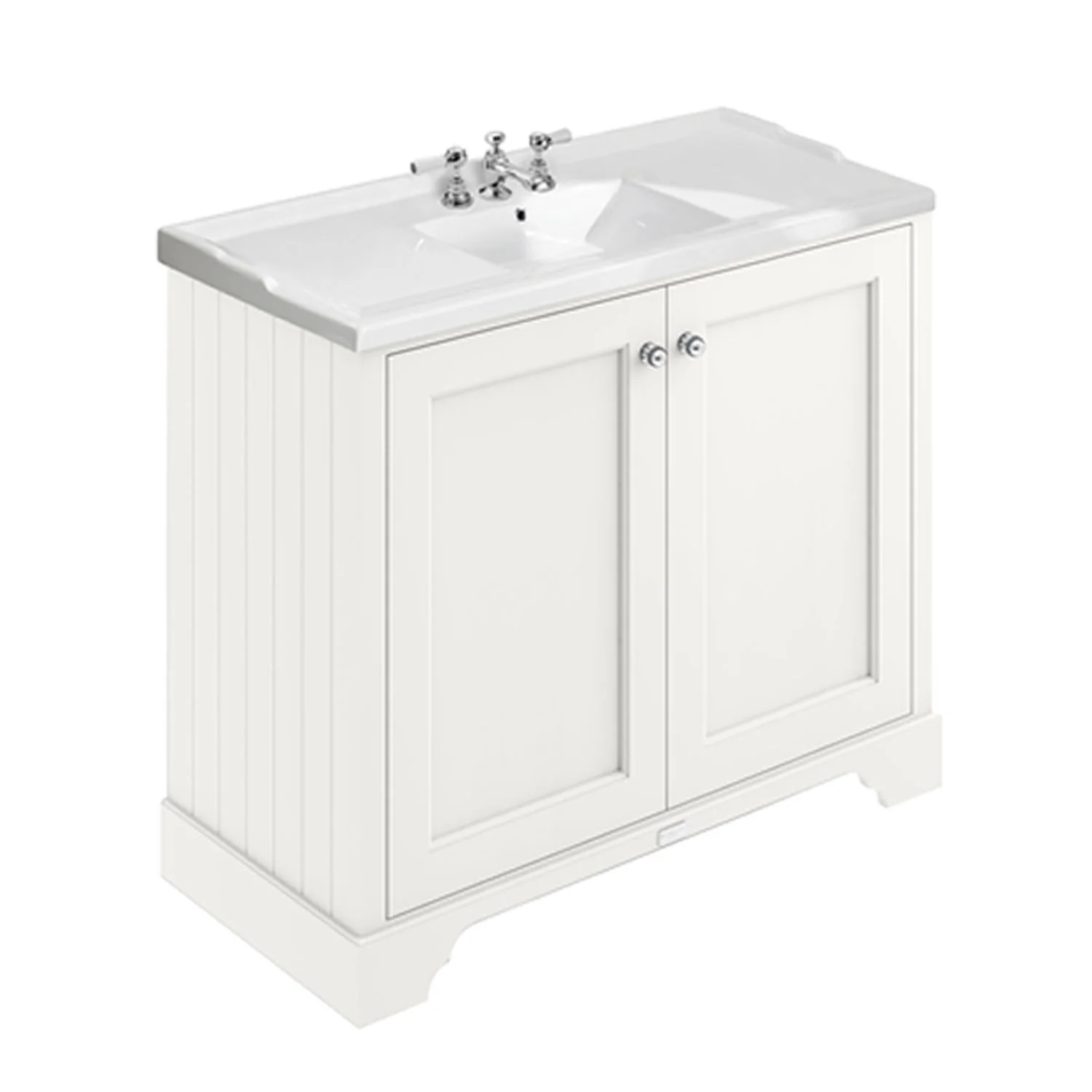 Bayswater 1000 Pointing White Vanity Unit with Ceramic Basin - Image 2