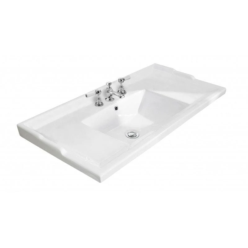Bayswater 1000 Pointing White Vanity Unit with Ceramic Basin - Image 3