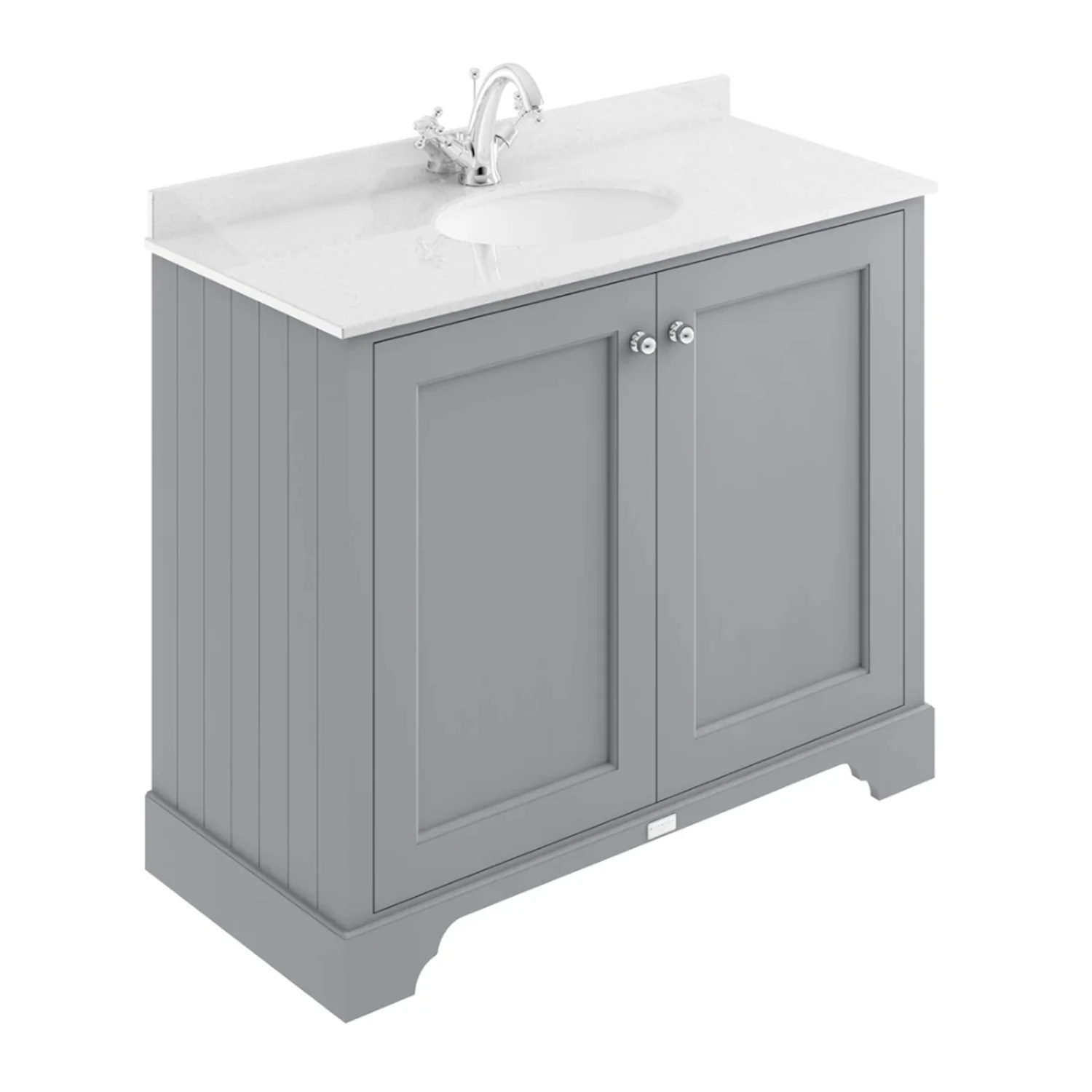 Bayswater 1000mm 2-Door Floor Standing Basin Cabinet - Plummett Grey - Image 3