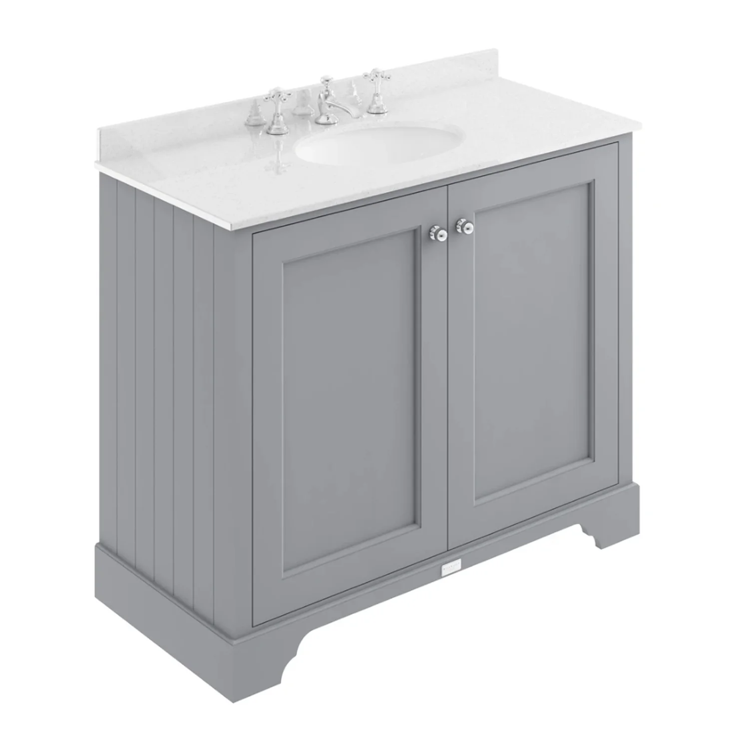 Bayswater 1000mm 2-Door Floor Standing Basin Cabinet - Plummett Grey - Image 4