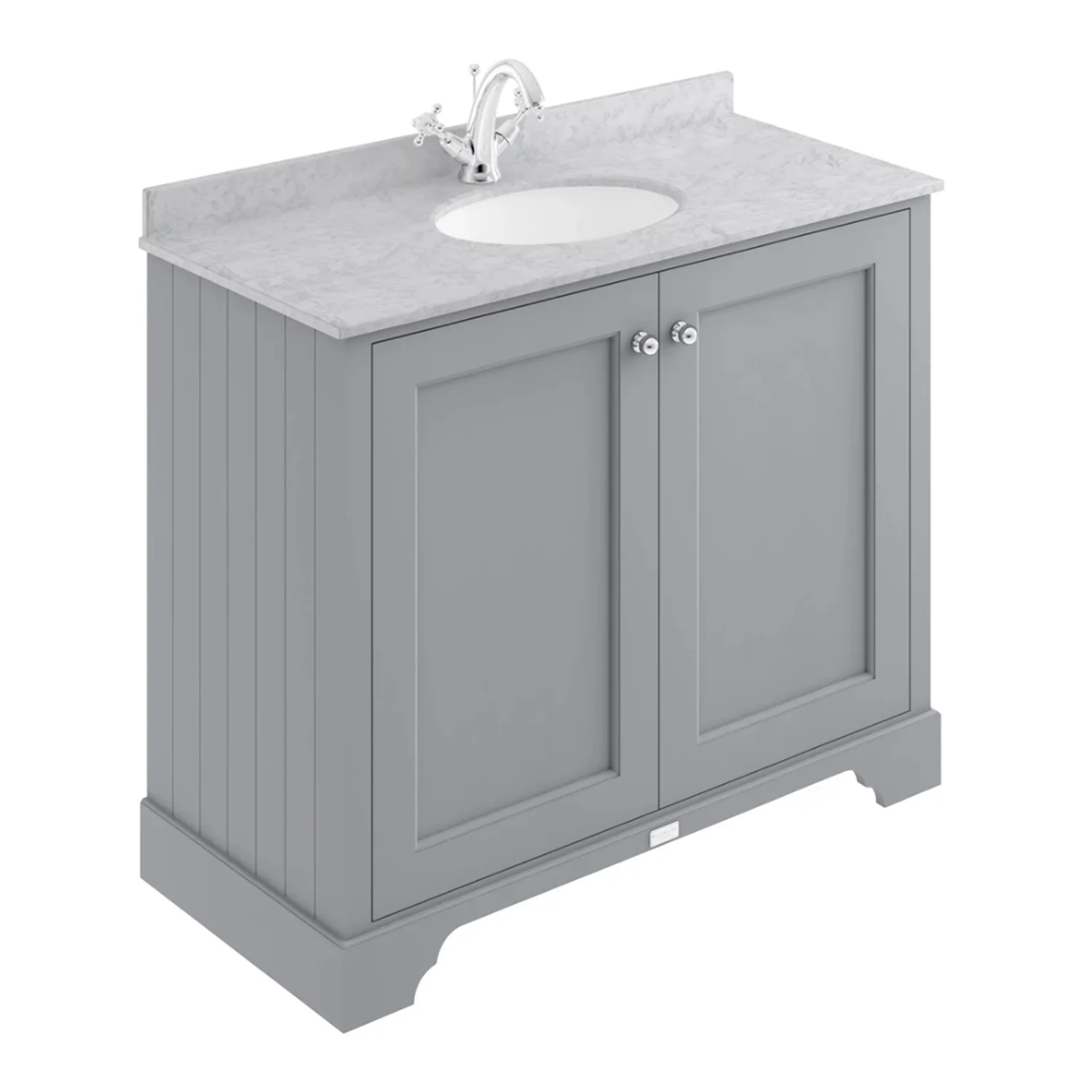 Bayswater 1000mm 2-Door Floor Standing Basin Cabinet - Plummett Grey - Image 5
