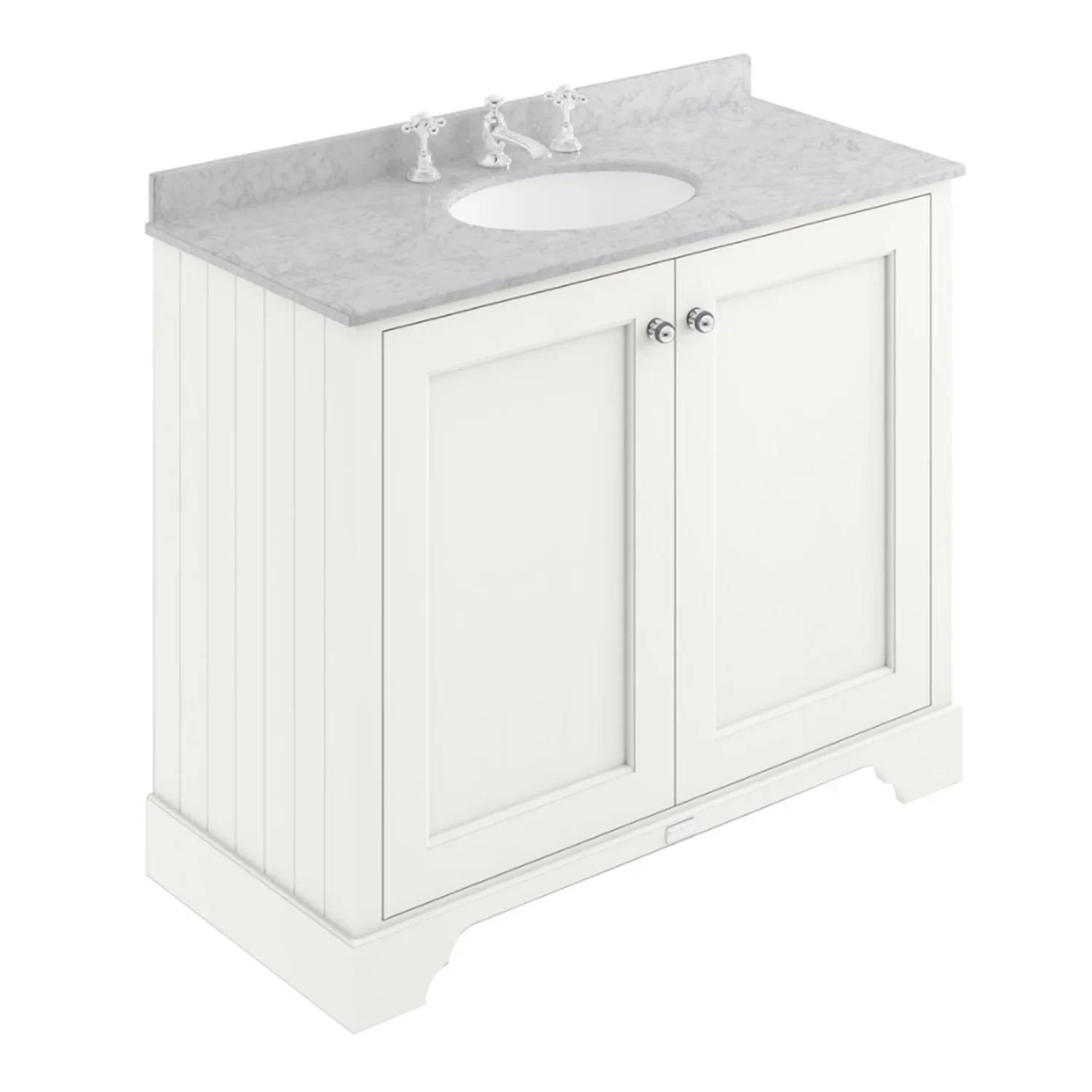 Bayswater 1000mm 2-Door Floor Standing Basin Cabinet - Pointing White - Image 13