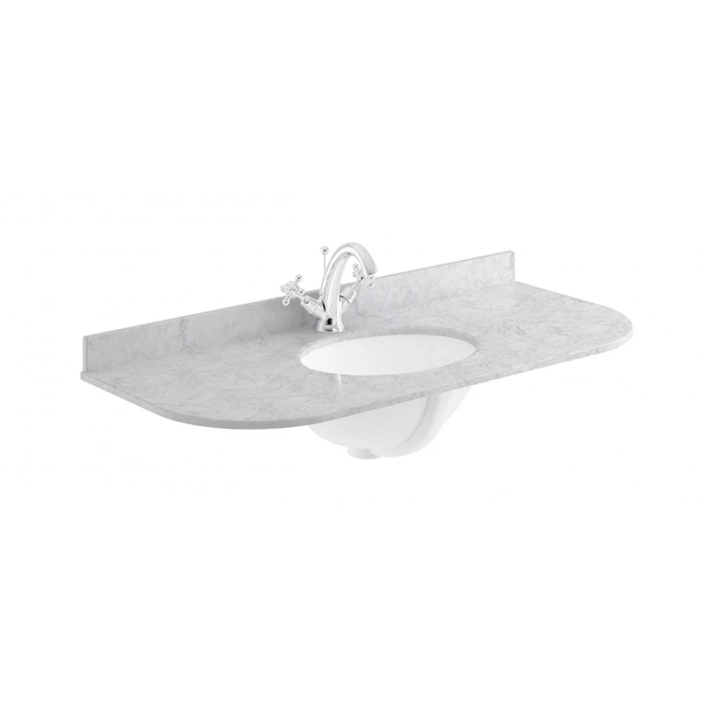 Bayswater 1000mm 3-Door Floor Standing Curved Basin Cabinet - Plummett Grey - Image 9