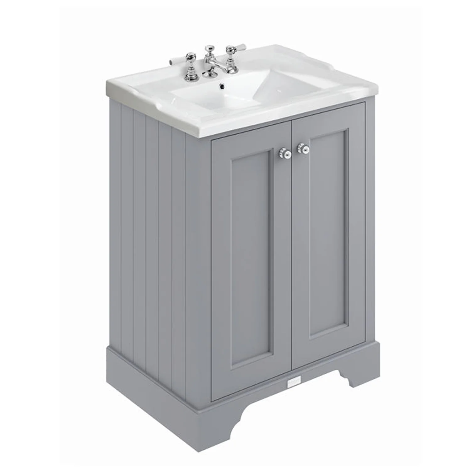 Bayswater 600 Vanity Unit with Ceramic Basin - Plummett Grey - Image 2
