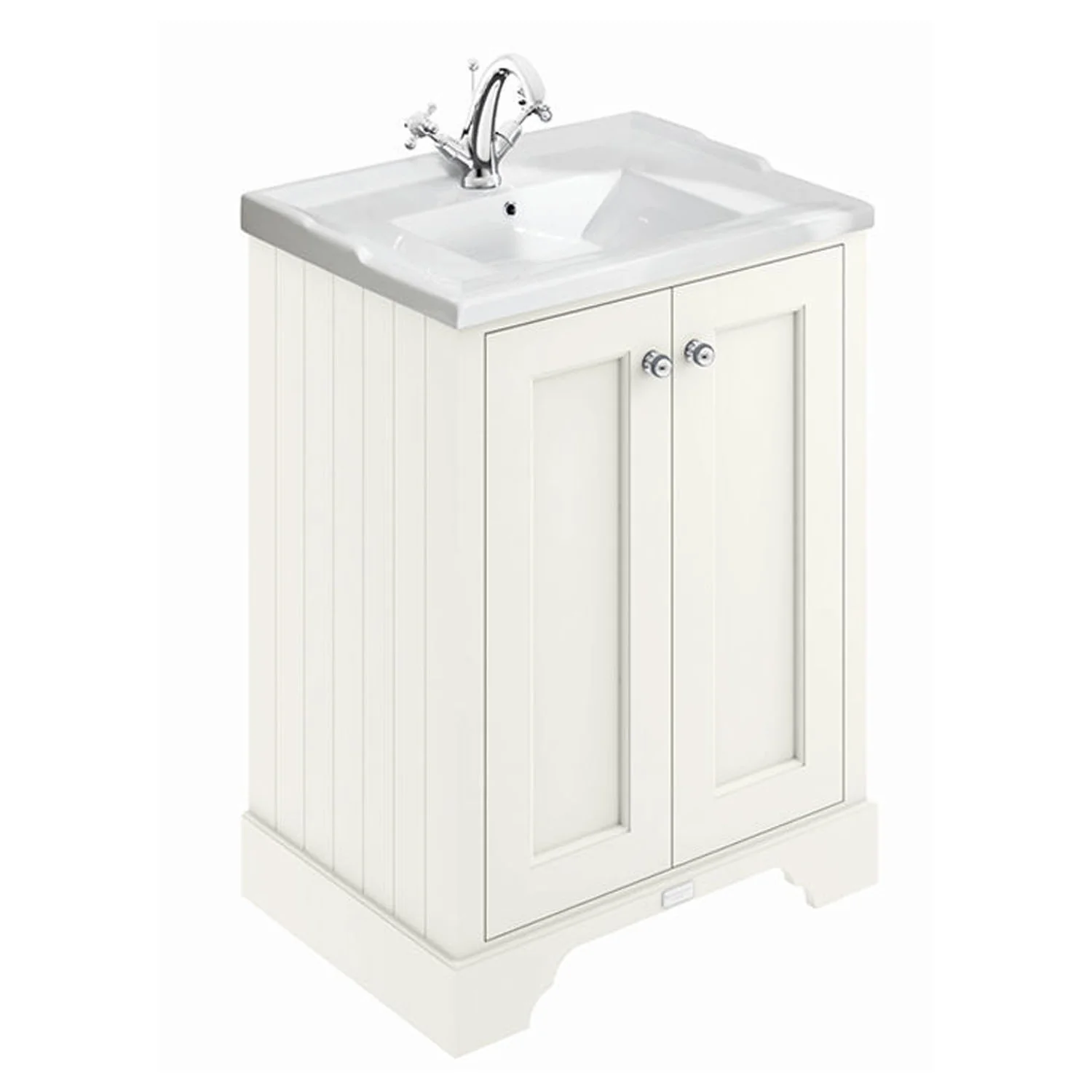 Bayswater 600 Vanity Unit with Ceramic Basin - Pointing White