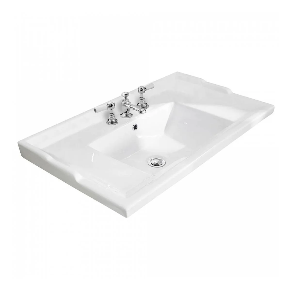 Bayswater 800 Vanity Unit with Ceramic Basin - Pointing White - Image 3