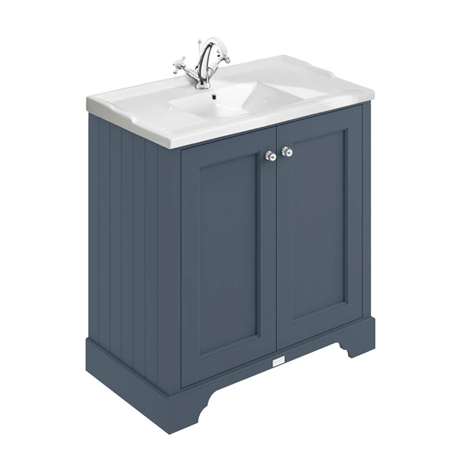 Bayswater 800 Vanity Unit with Ceramic Basin - Stiffkey Blue