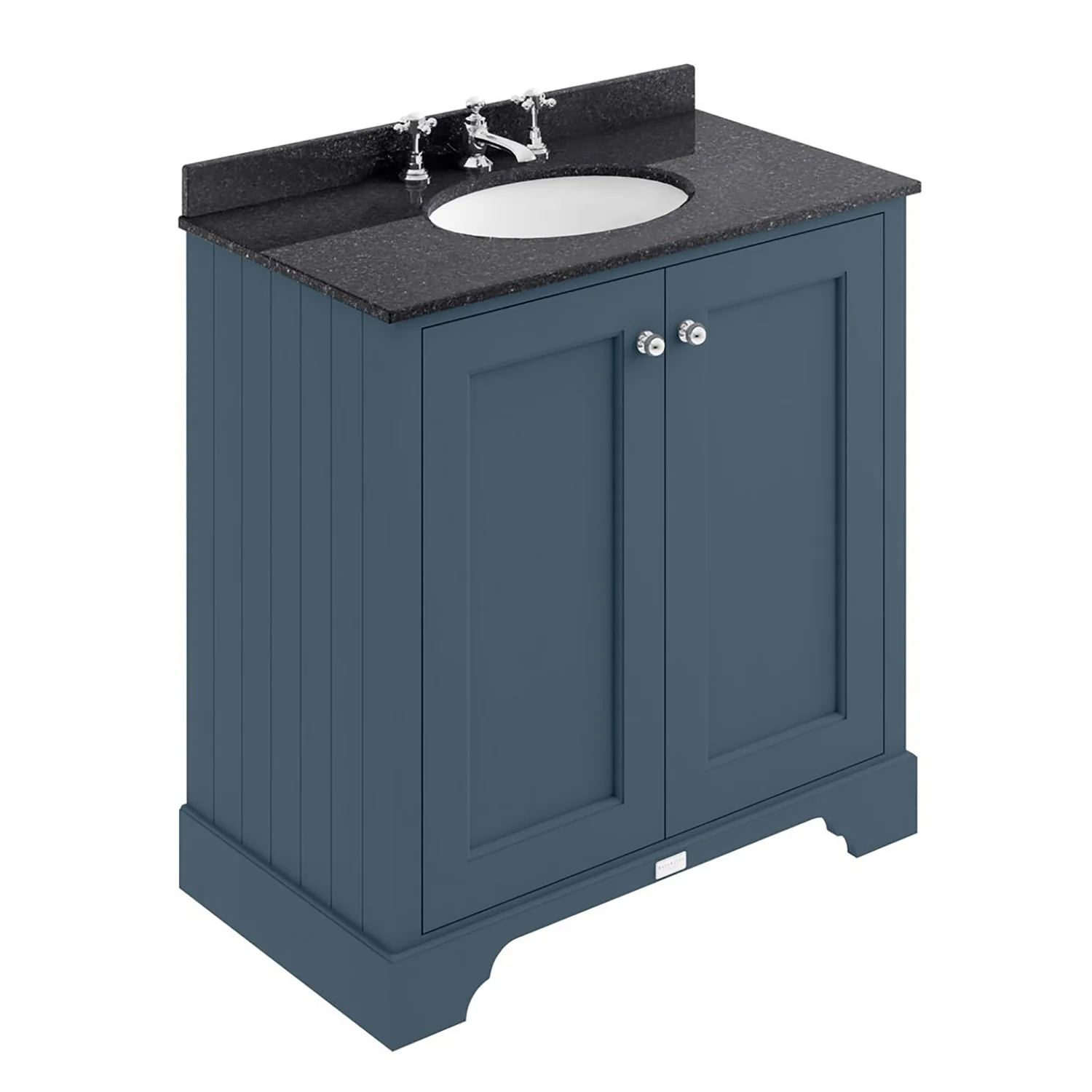 Bayswater 800mm 2-Door Floor Standing Basin Cabinet - Stiffkey Blue - Image 2