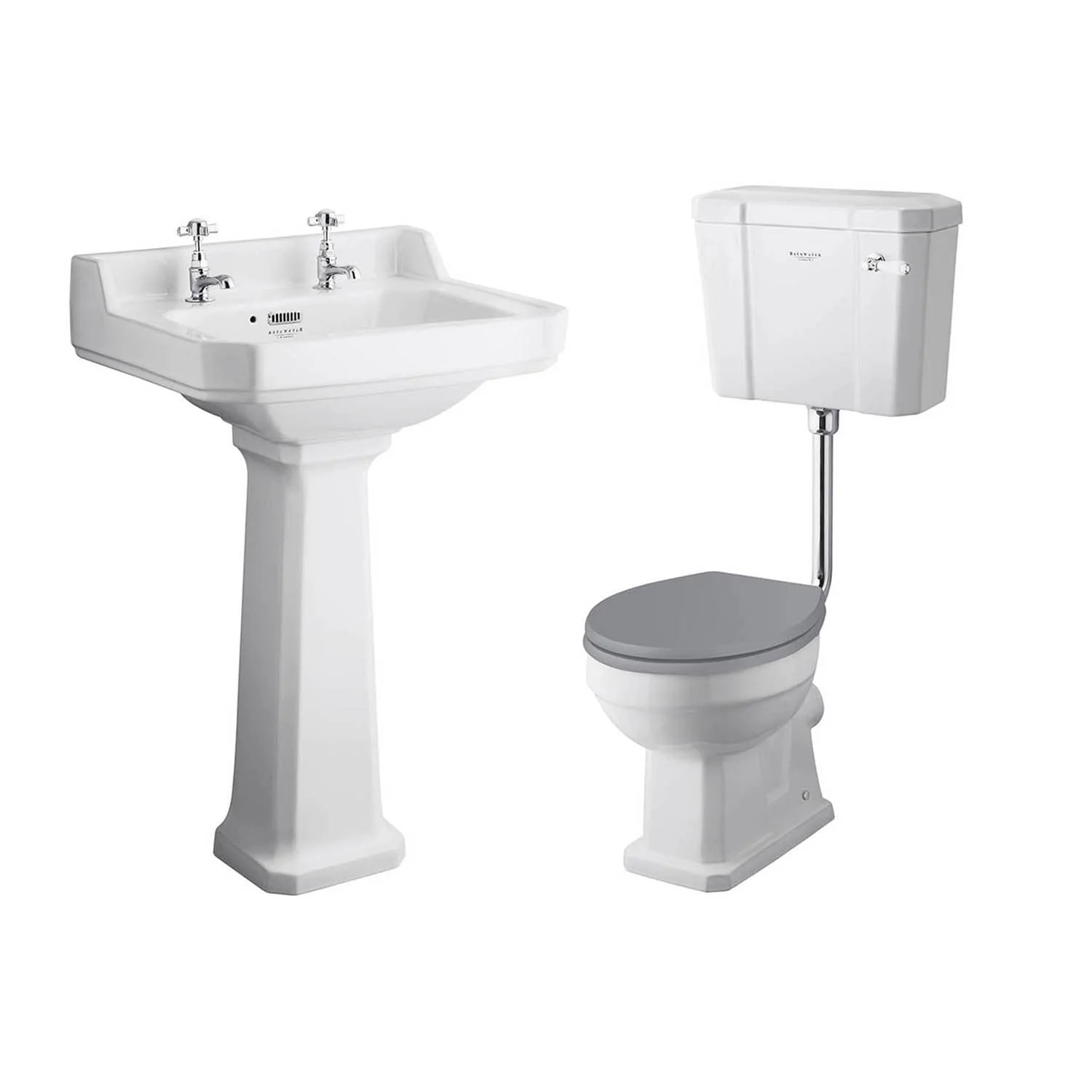 Bayswater Fitzroy 560mm Low Level Traditional Bathroom Suite - 2 Tap Hole